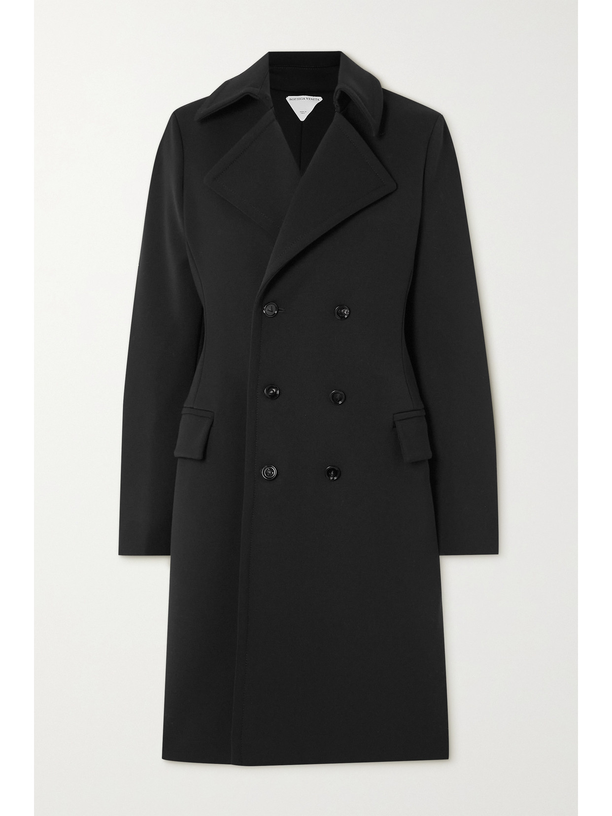 Bottega Veneta Women's Double-breasted Calvary Wool Coat In Black