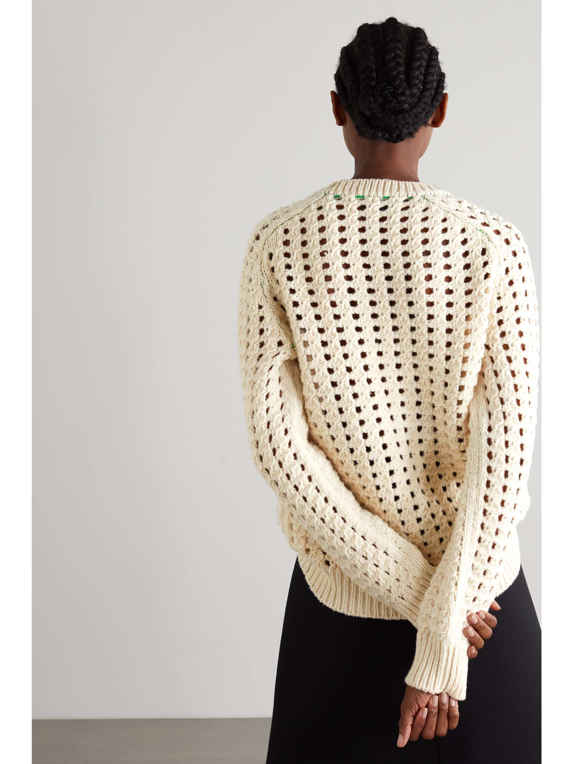 open knit sweater