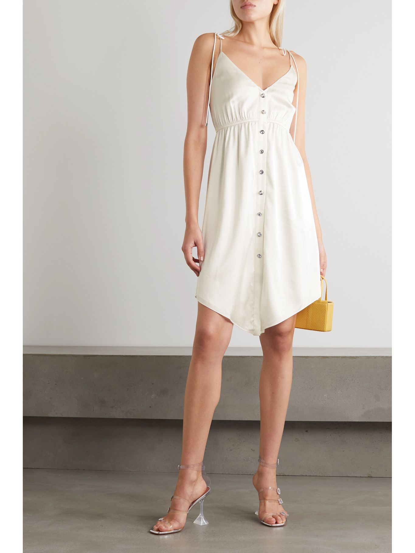 silk white dress midi