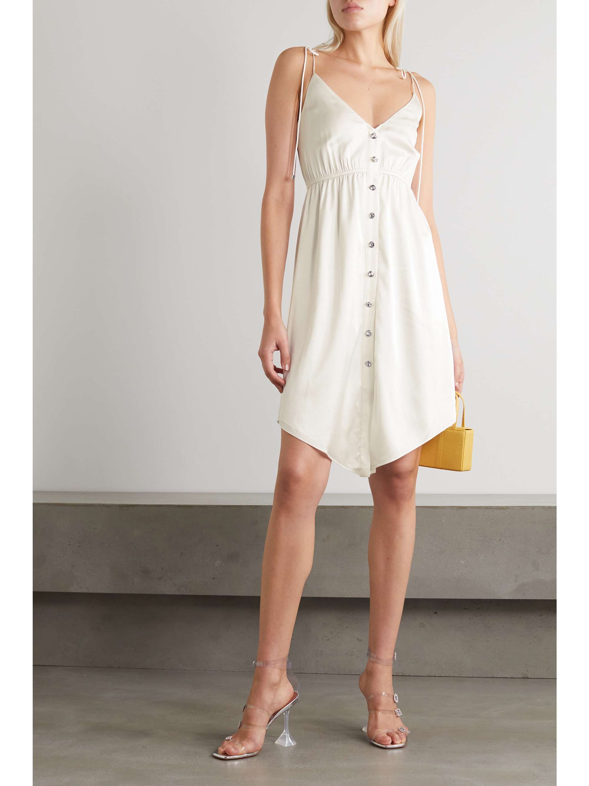 White Diane embellished gathered 
