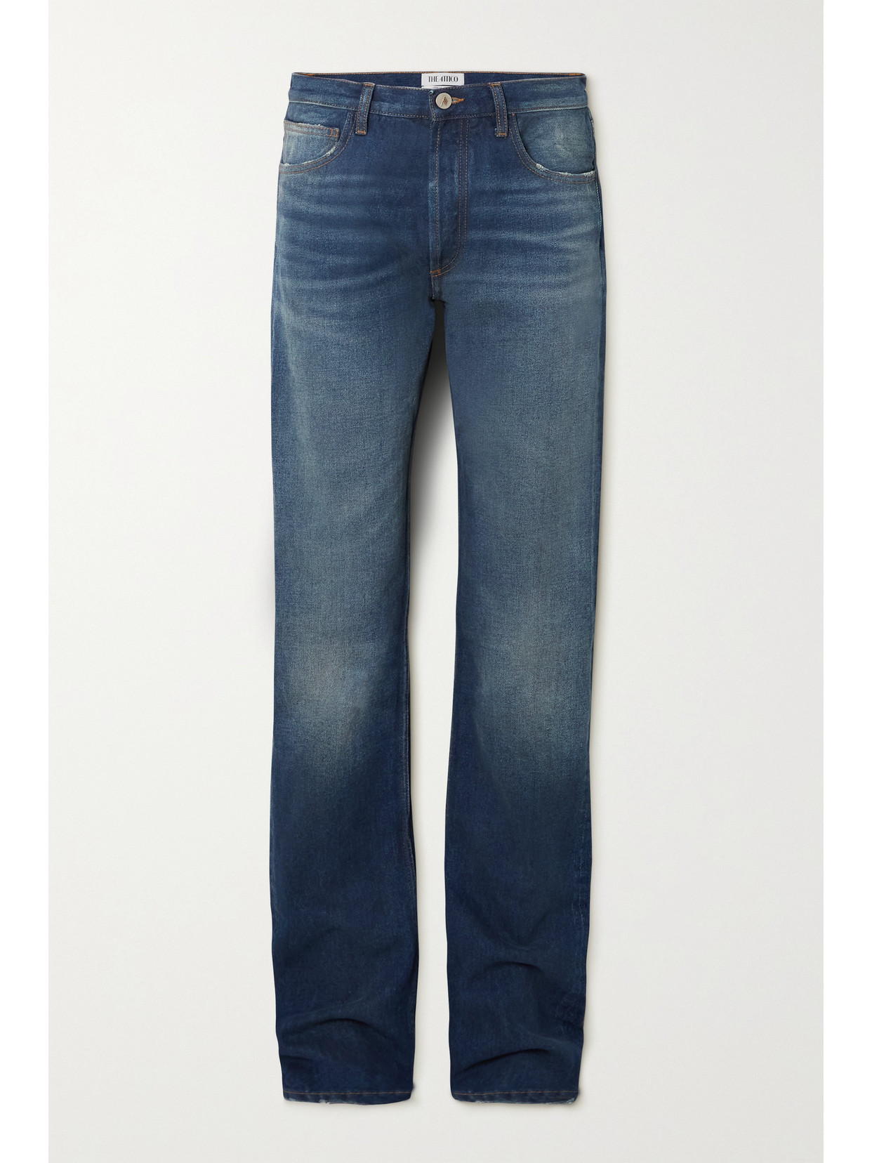 The Attico Distressed Low-rise Straight-leg Jeans