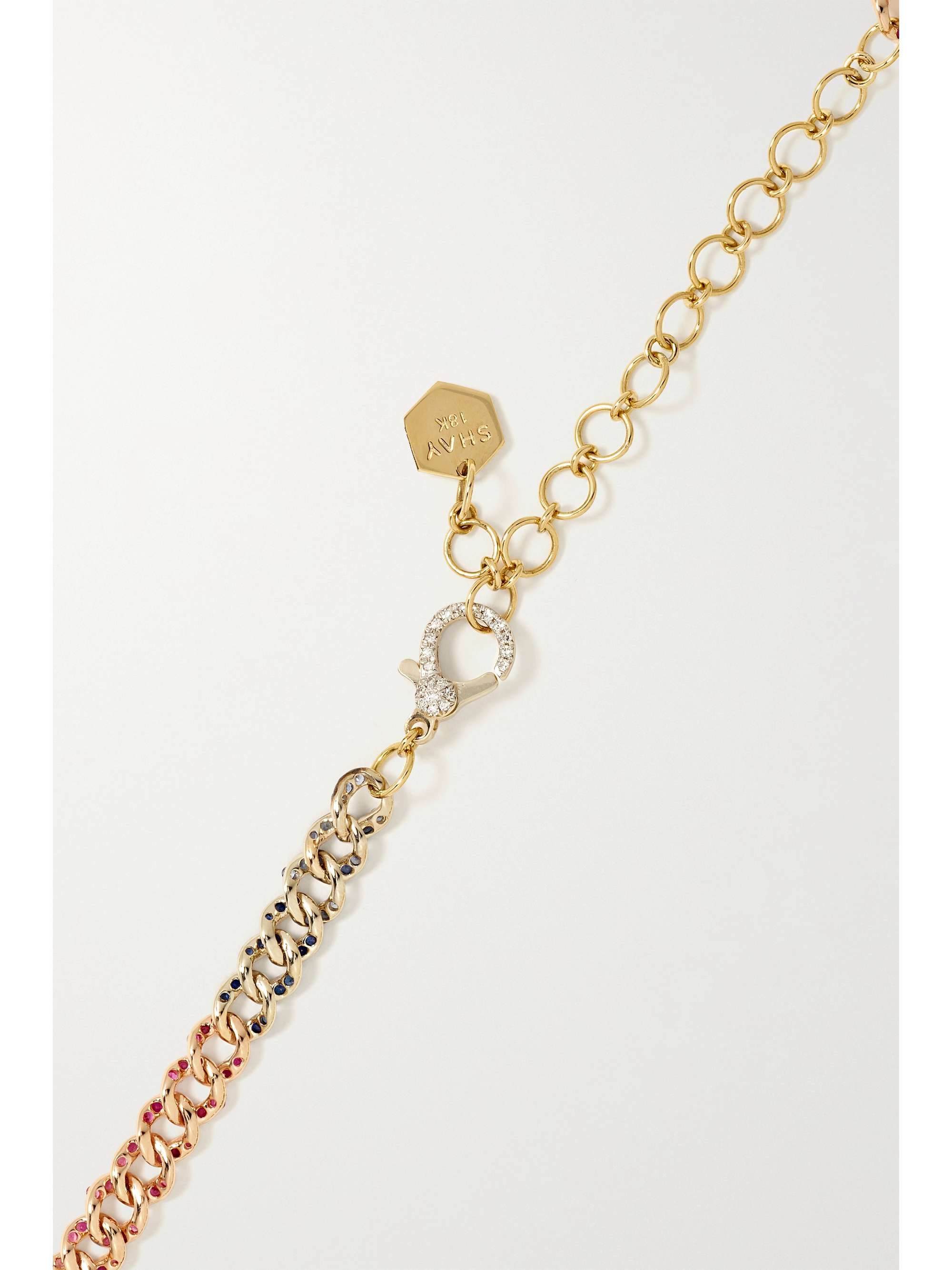 SHAY 18-karat white, yellow and rose gold multi-stone choker