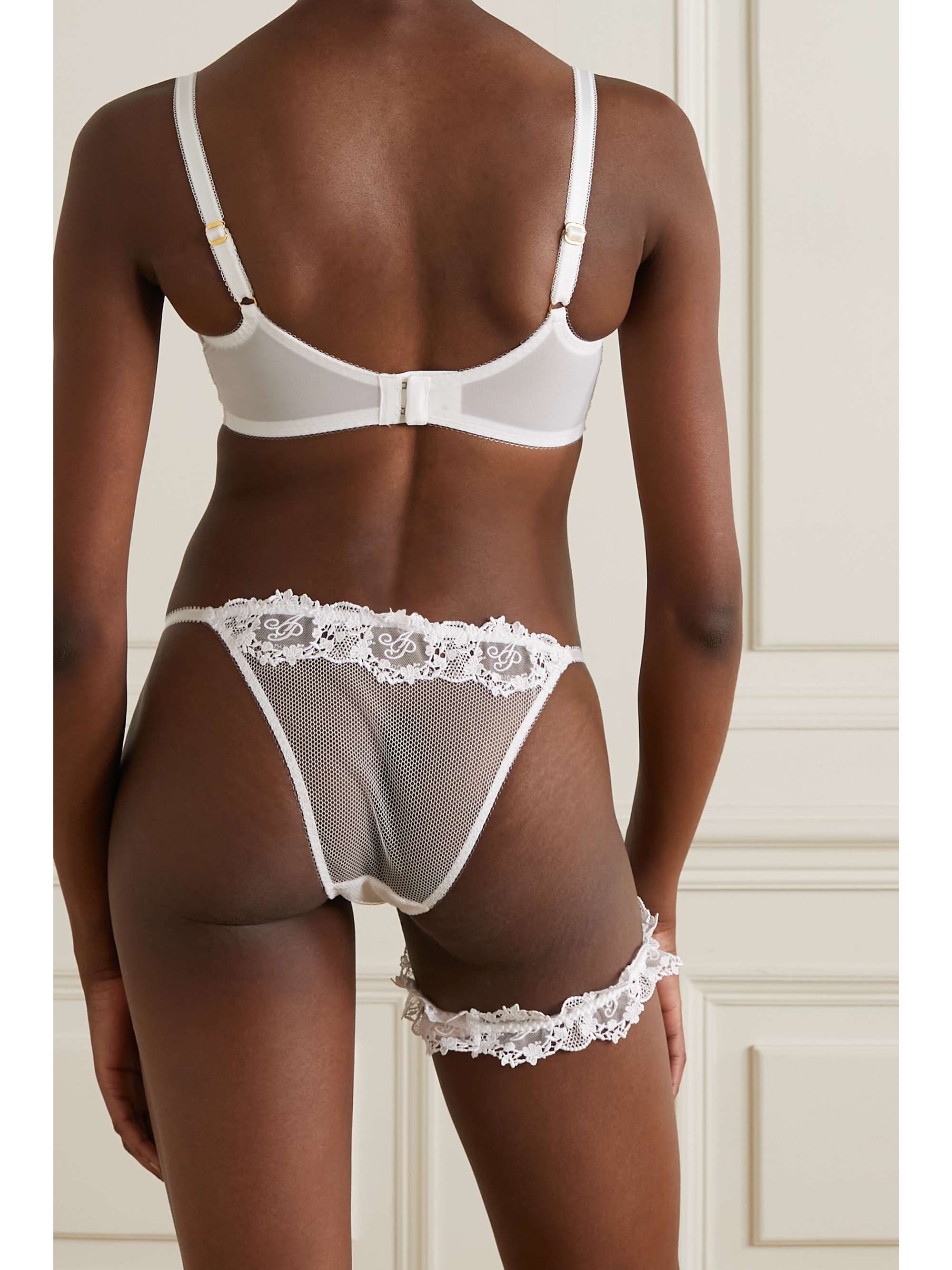 AGENT PROVOCATEUR Averi lace-trimmed tulle briefs