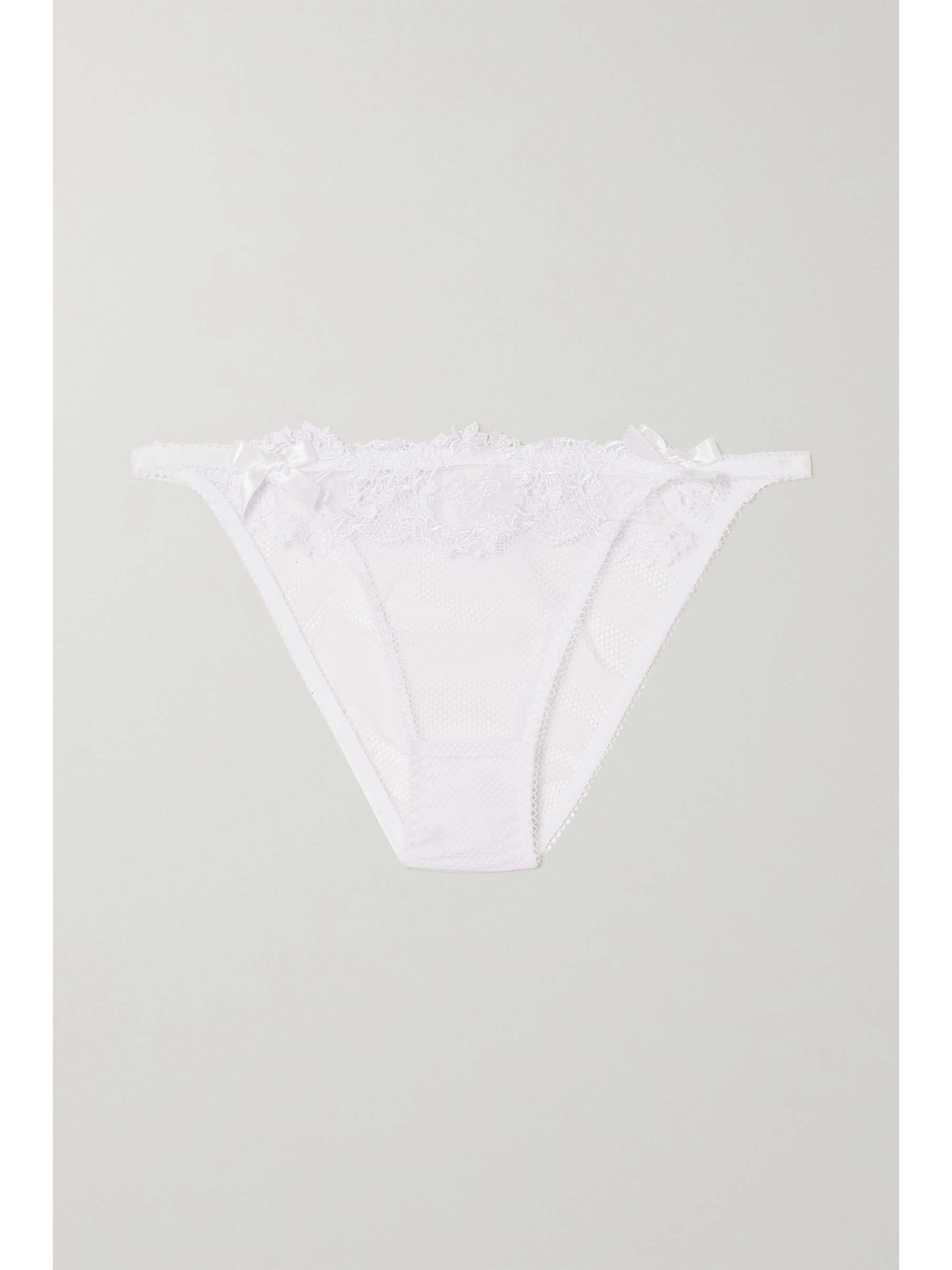 AGENT PROVOCATEUR Averi lace-trimmed tulle briefs | NET-A-PORTER