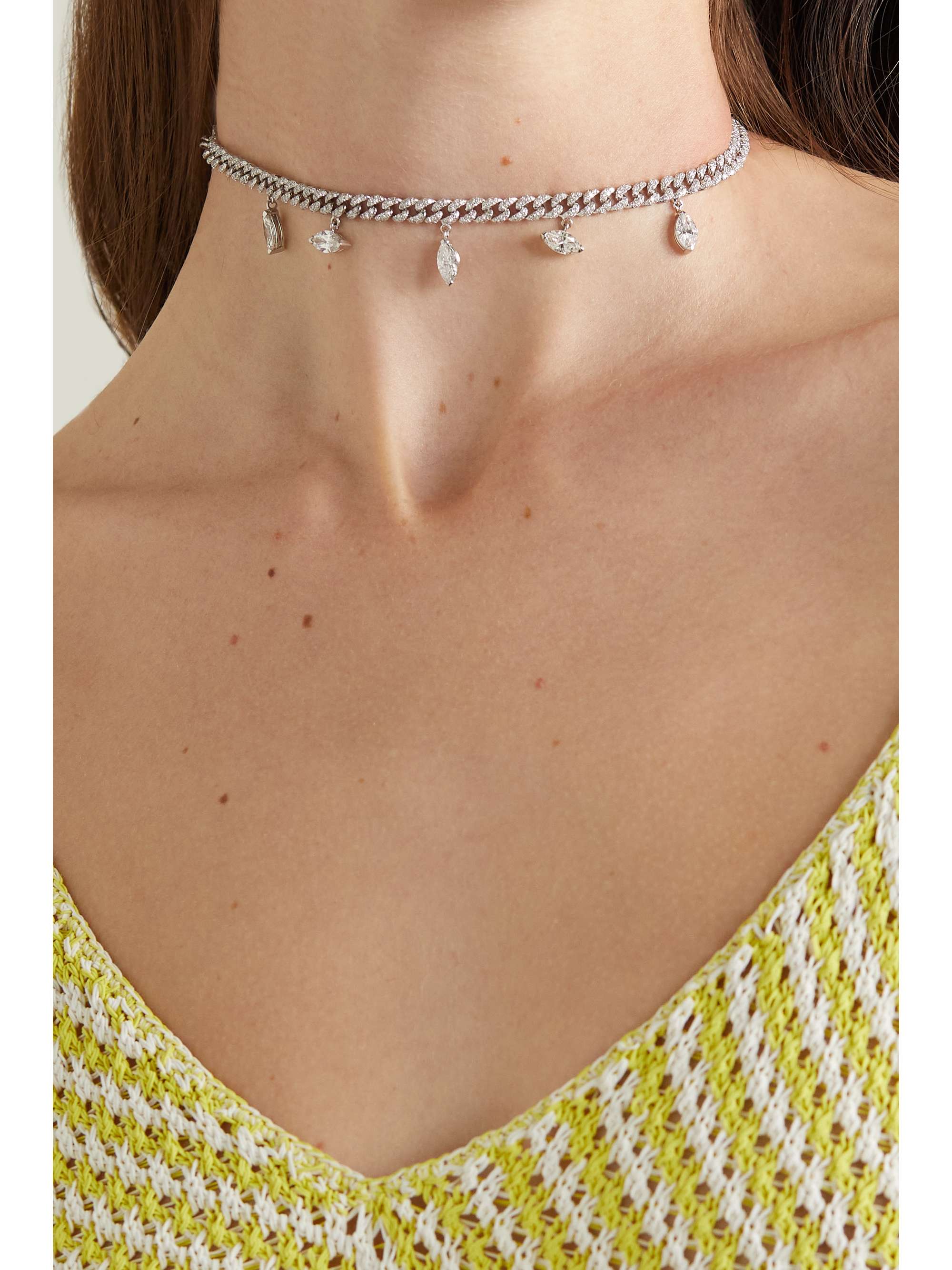 SHAY 18-karat white gold diamond necklace