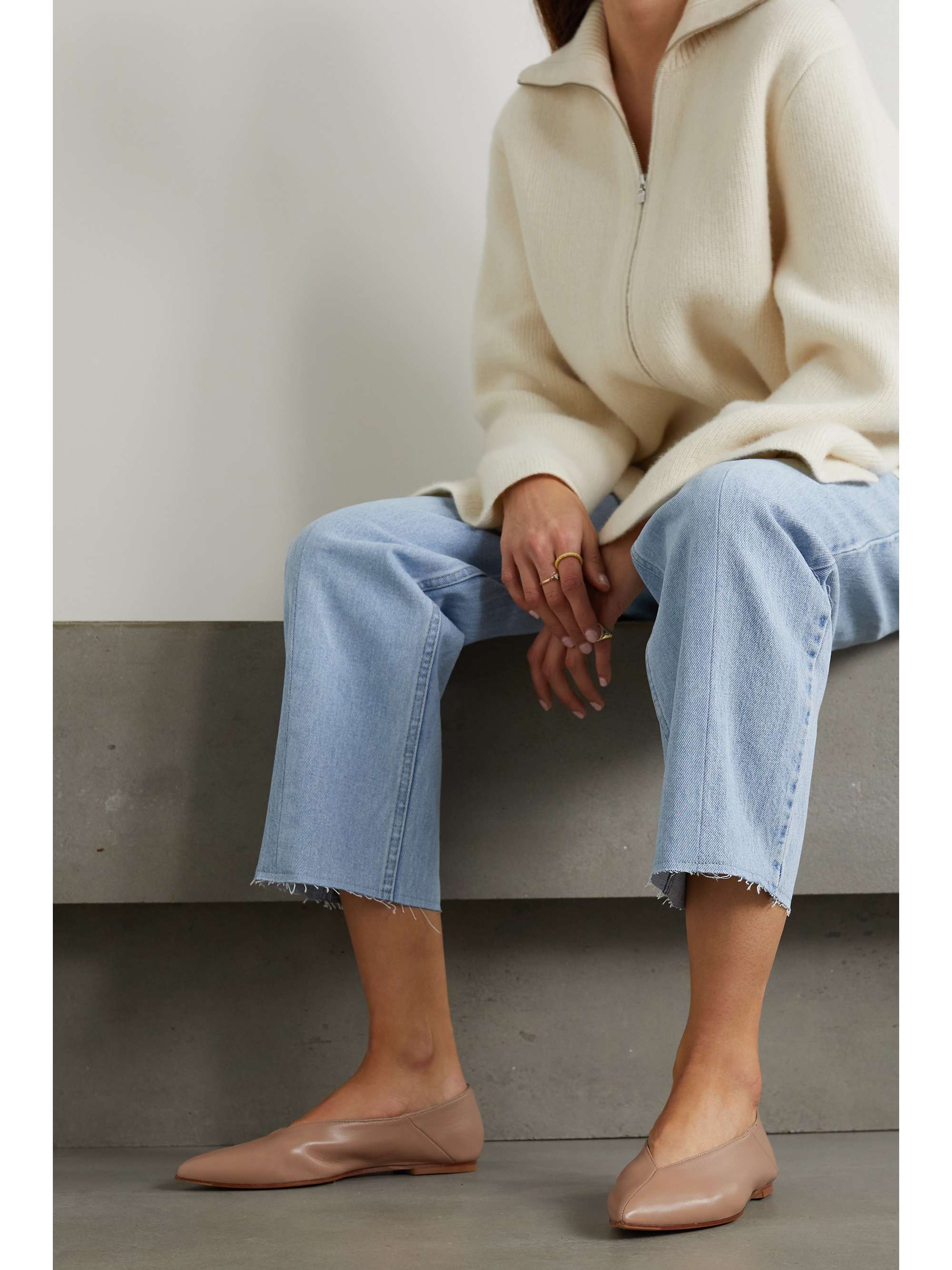AEYDE Rosa leather point-toe flats