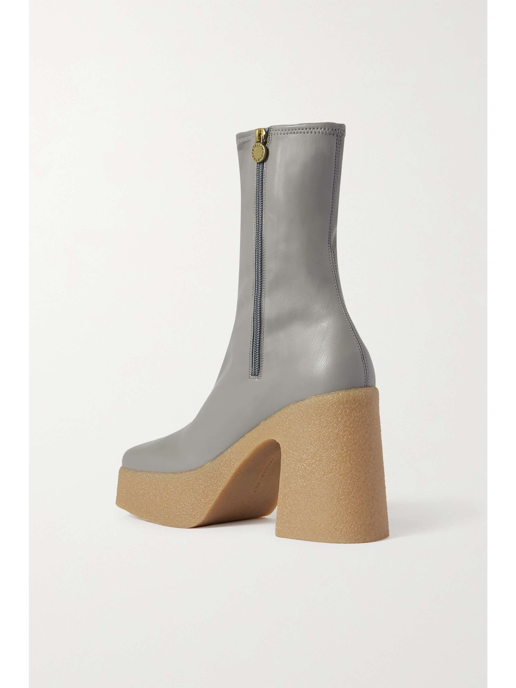 Light gray Skyla vegetarian leather platform ankle boots | STELLA MCCARTNEY | NET-A-PORTER