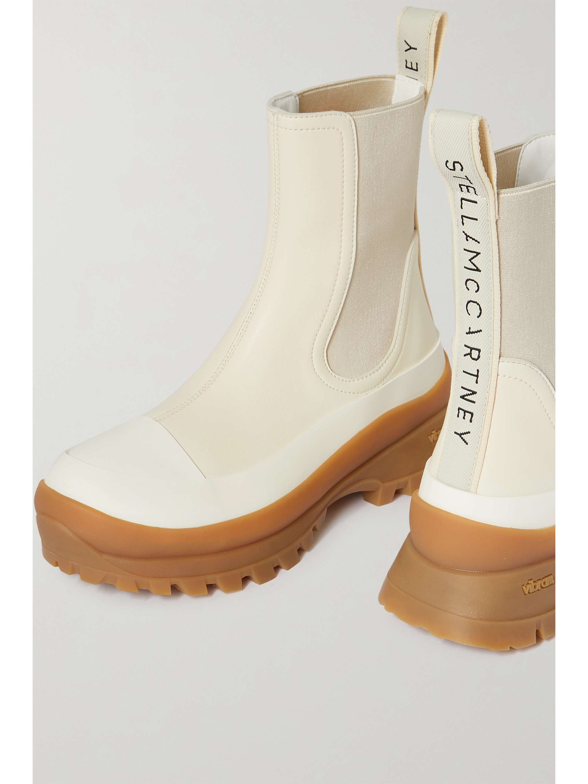 STELLA MCCARTNEY Trace logo-detailed vegetarian leather Chelsea boots