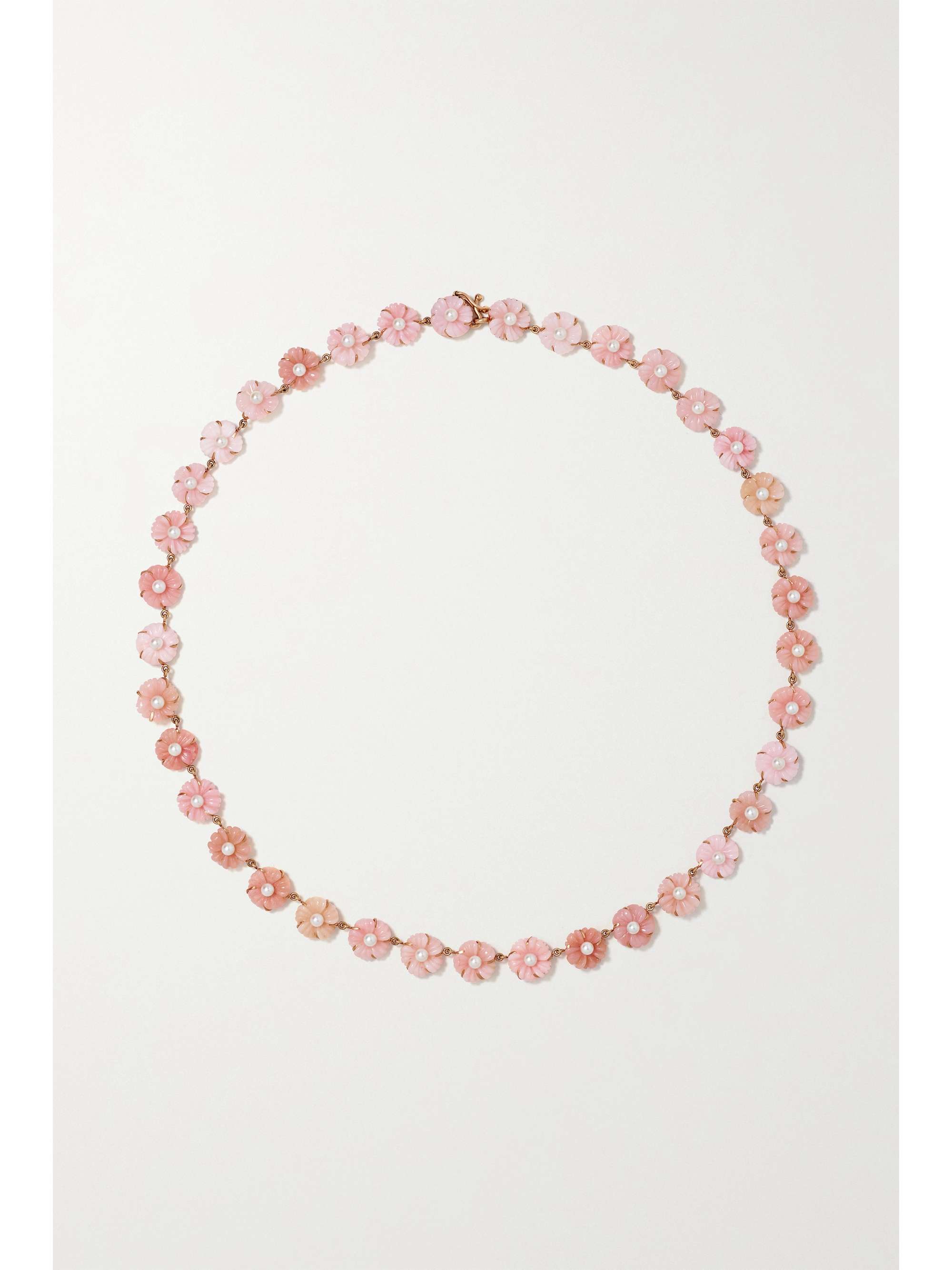 IRENE NEUWIRTH Botanical 18-karat rose gold, opal and pearl necklace