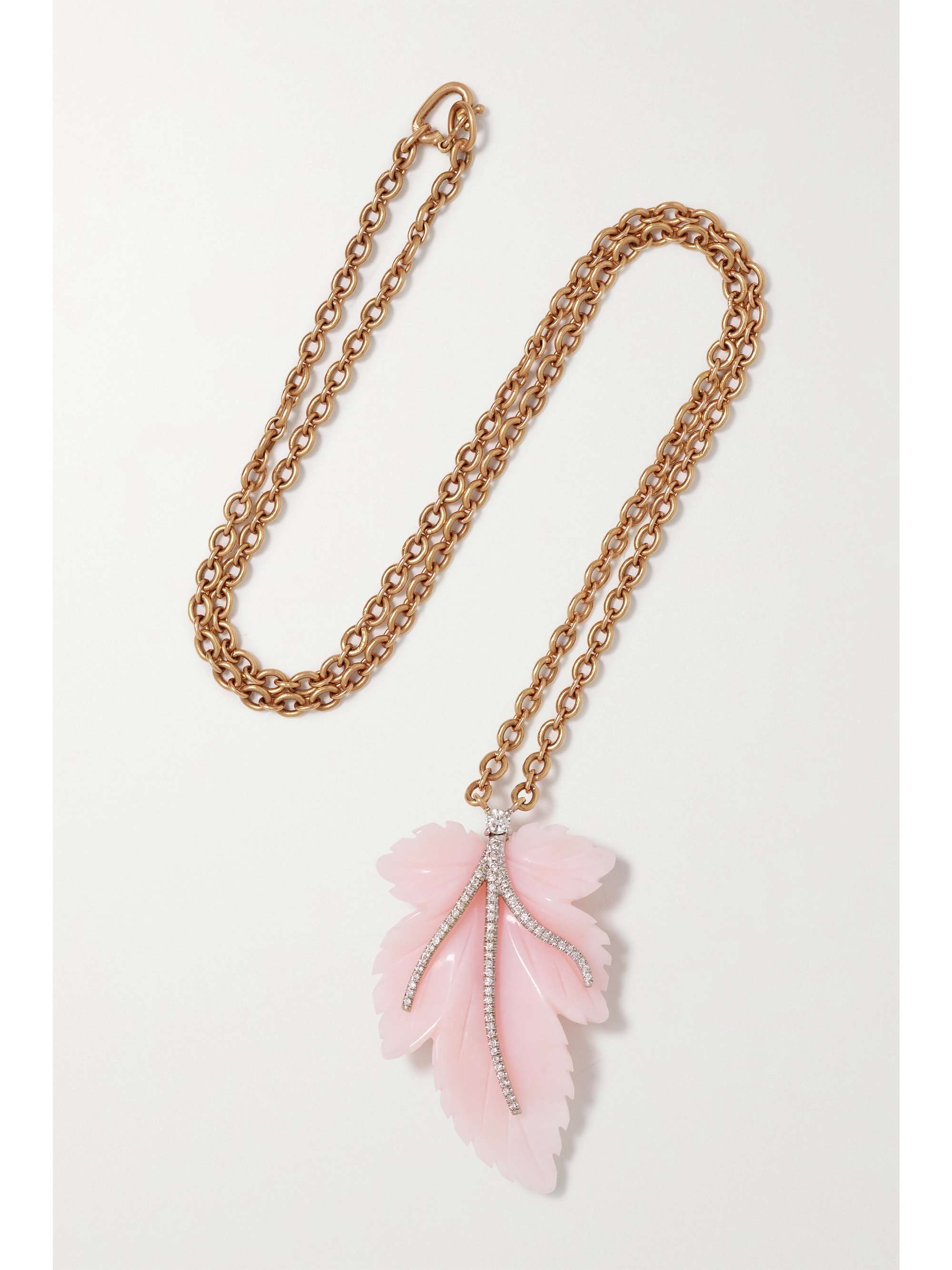 IRENE NEUWIRTH Botanical 18-karat rose and white gold, opal and diamond necklace