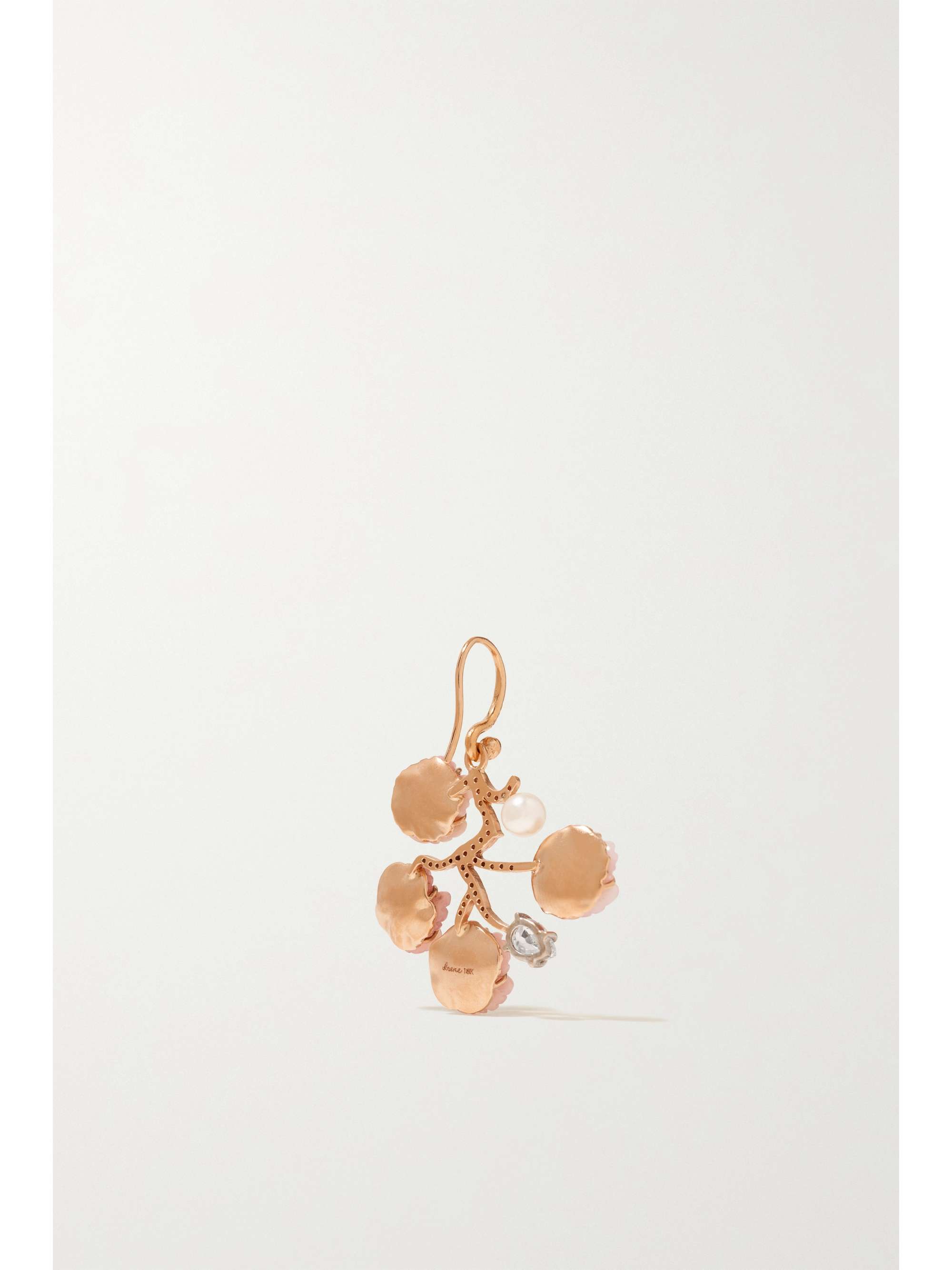 IRENE NEUWIRTH Botanical 18-karat rose and white gold multi-stone earrings