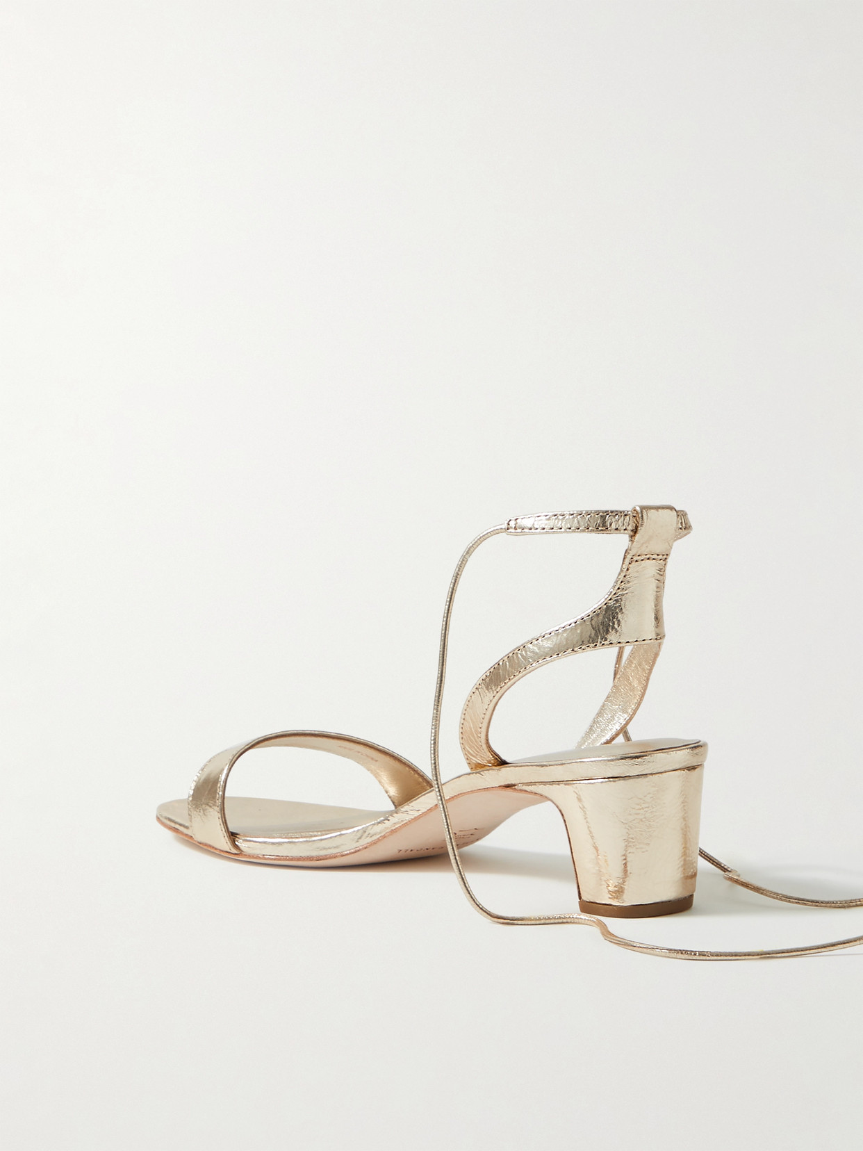 + Net Sustain Jackie Metallic Crinkled-Leather Sandals