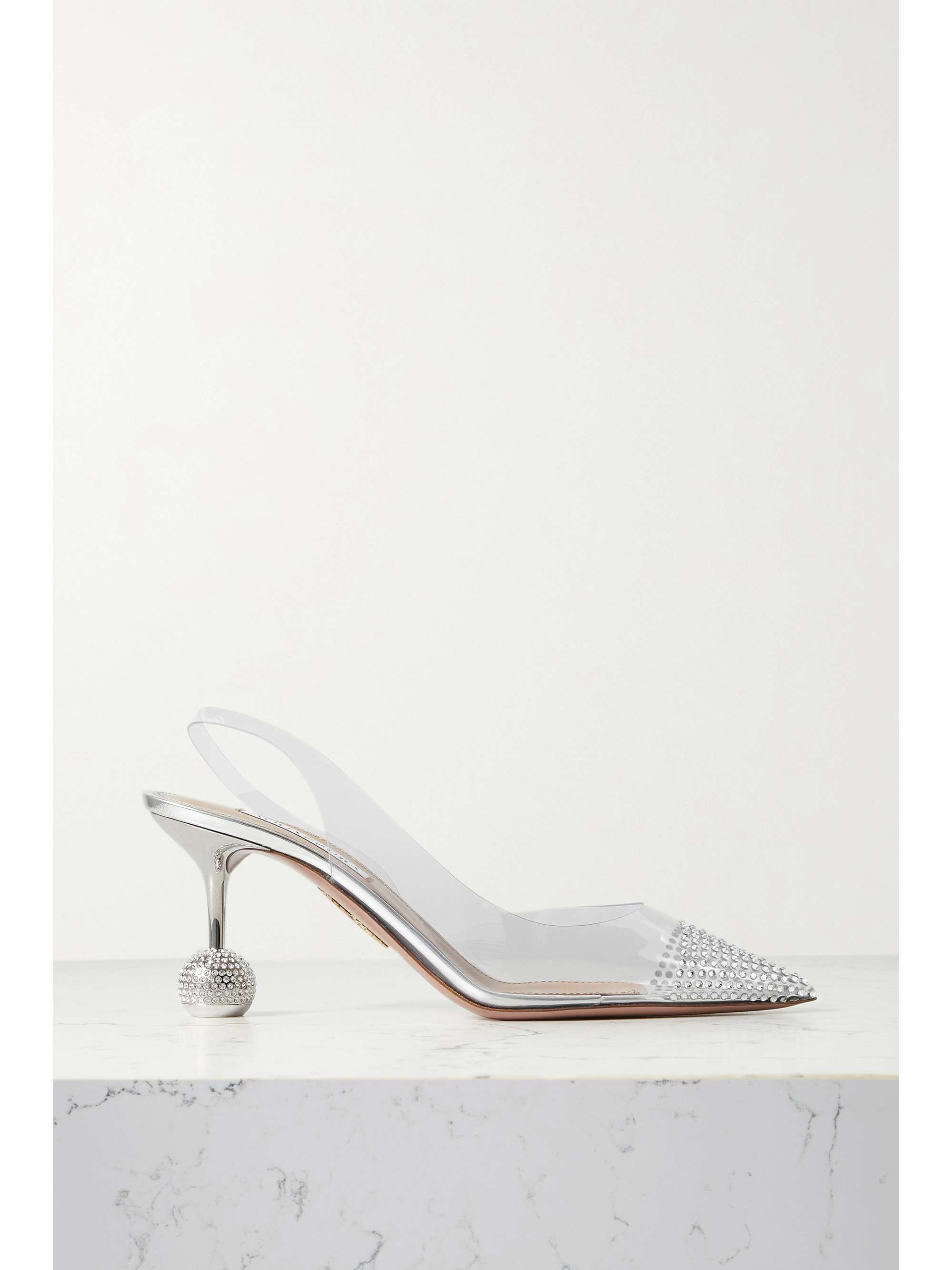 clear slingback pumps