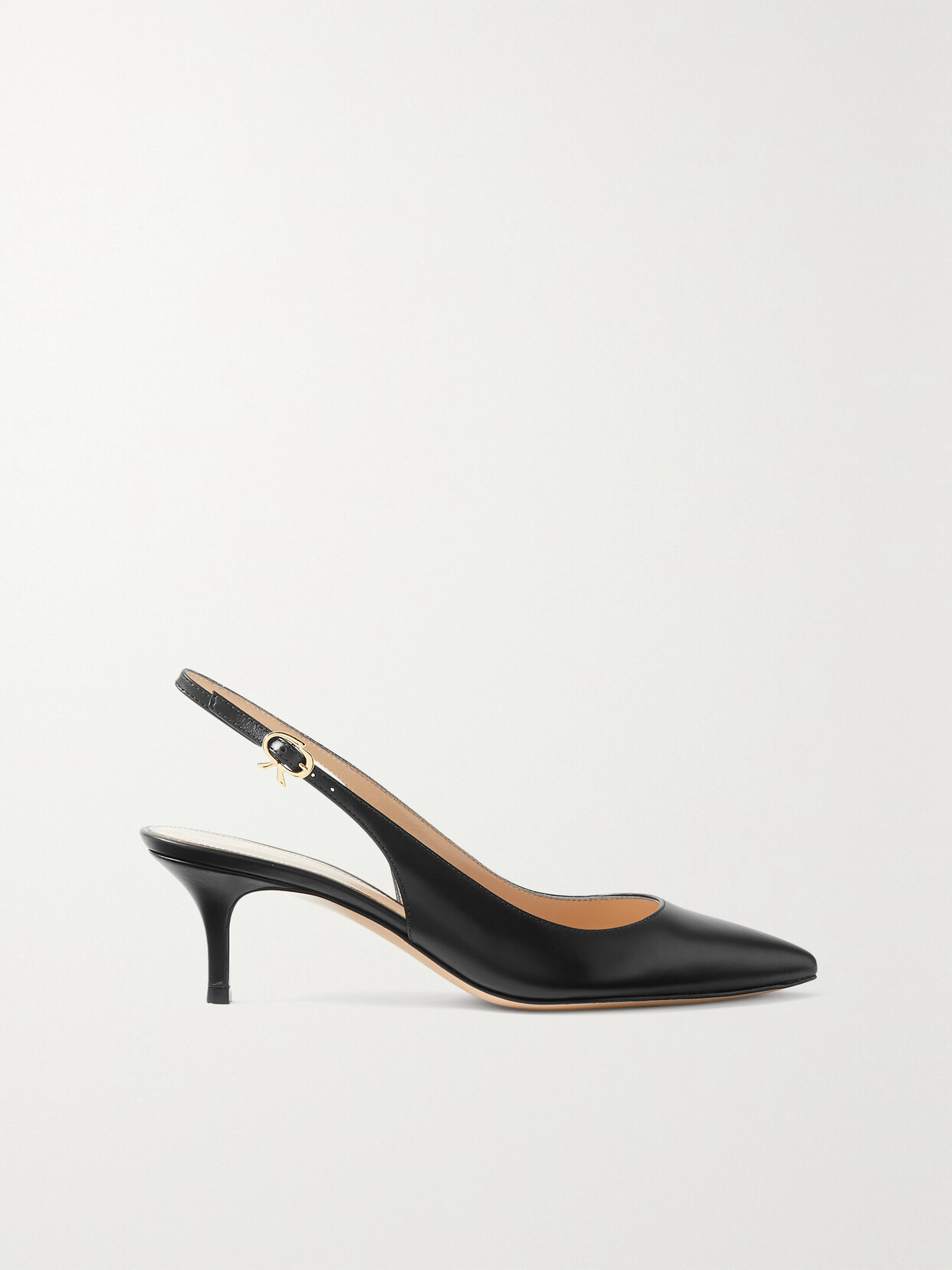 Shop Gianvito Rossi Ribbon 55 Leather Slingback Pumps In Black