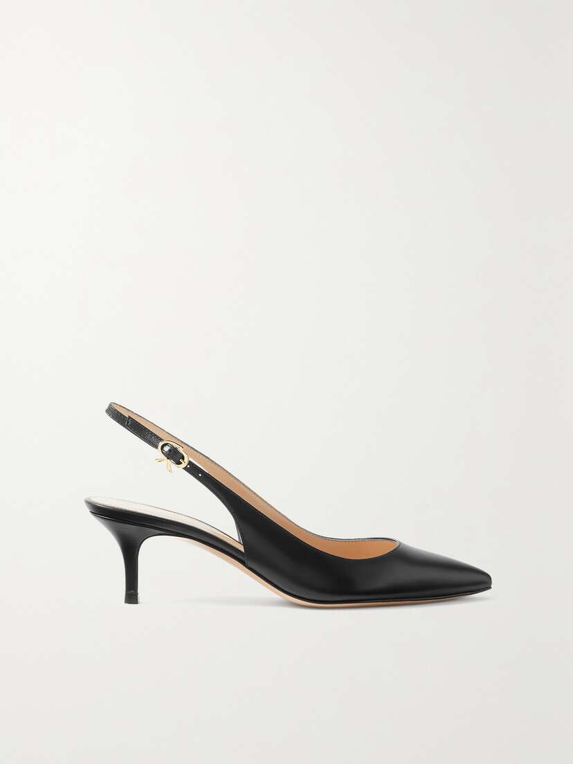 Gianvito Rossi Ribbon 55 Leather Slingback Pumps