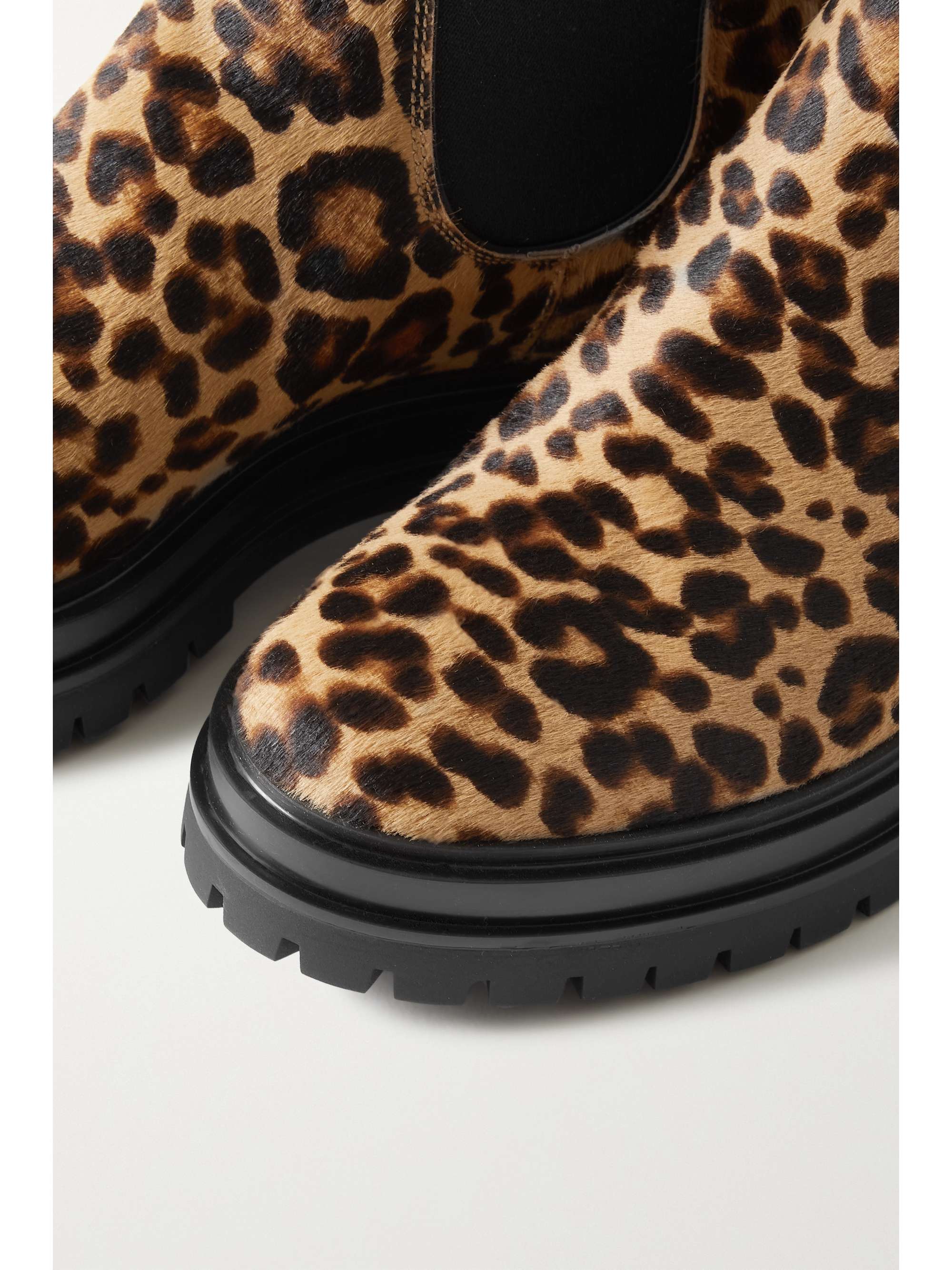 leopard print genuine calf hair chelsea boot