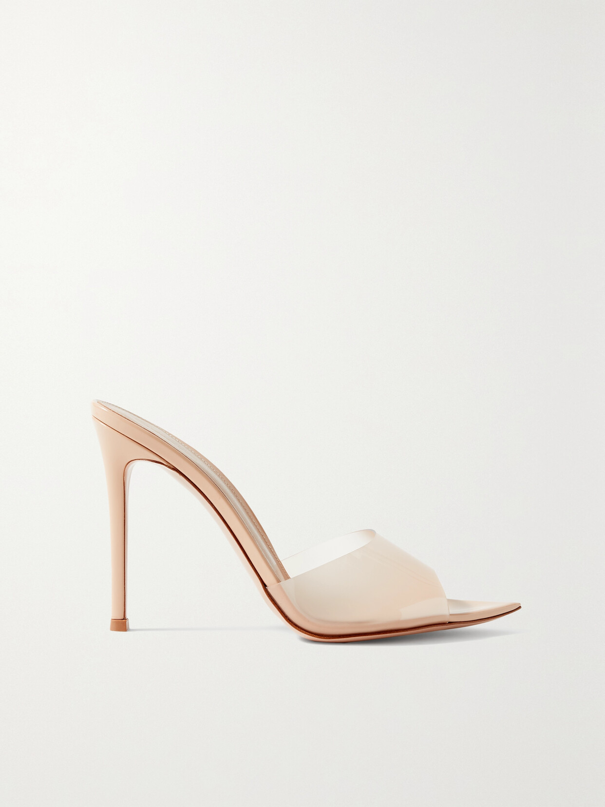 Gianvito Rossi Elle 105 Patent-leather And Pvc Mules In Neutrals