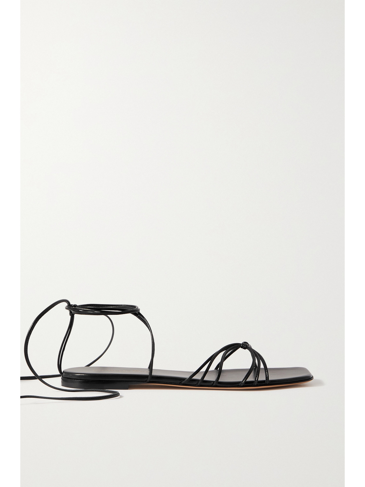 Gianvito Rossi Lace-up Leather Sandals In Black