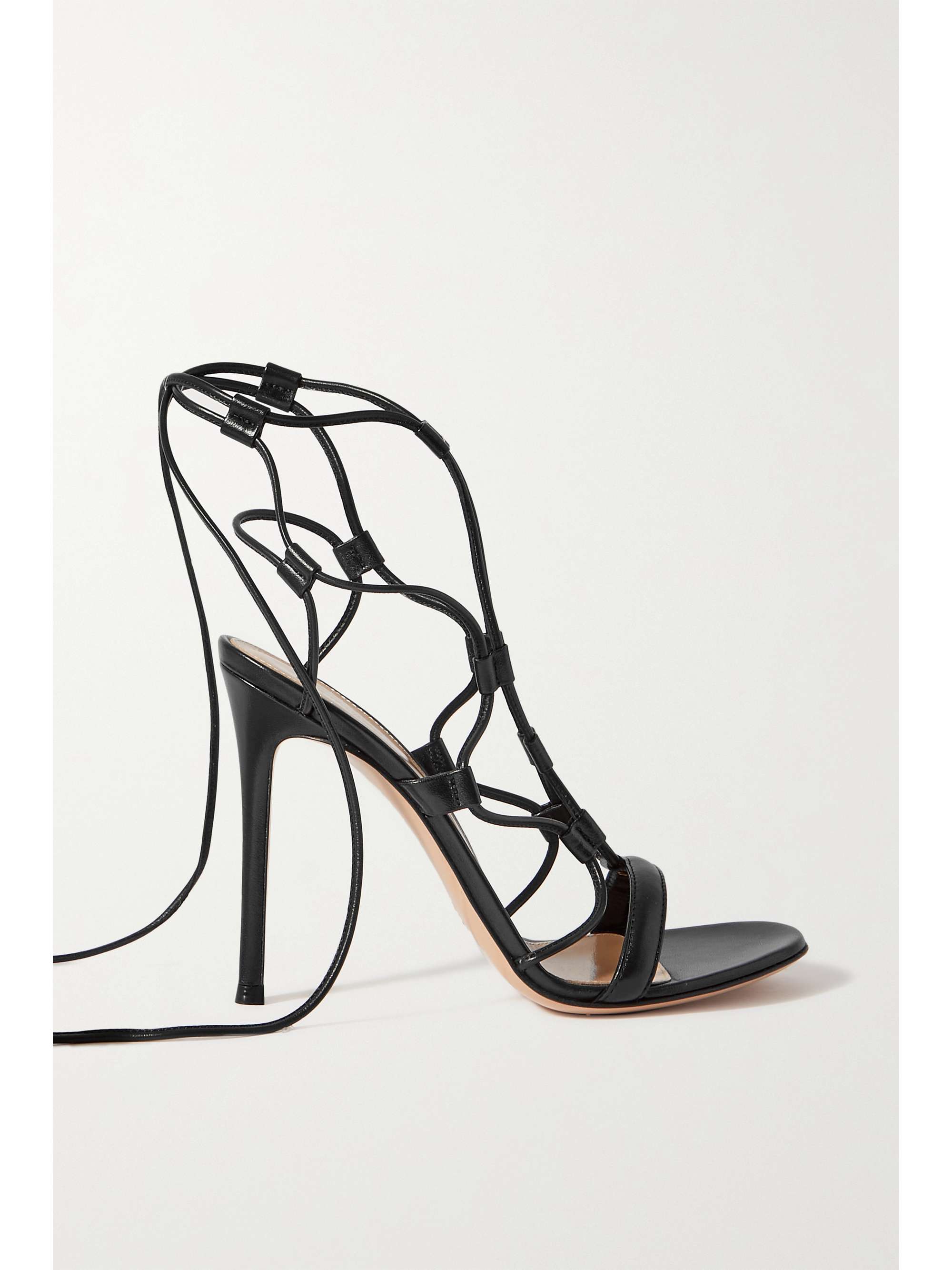Black Giza 105 metallic leather sandals 