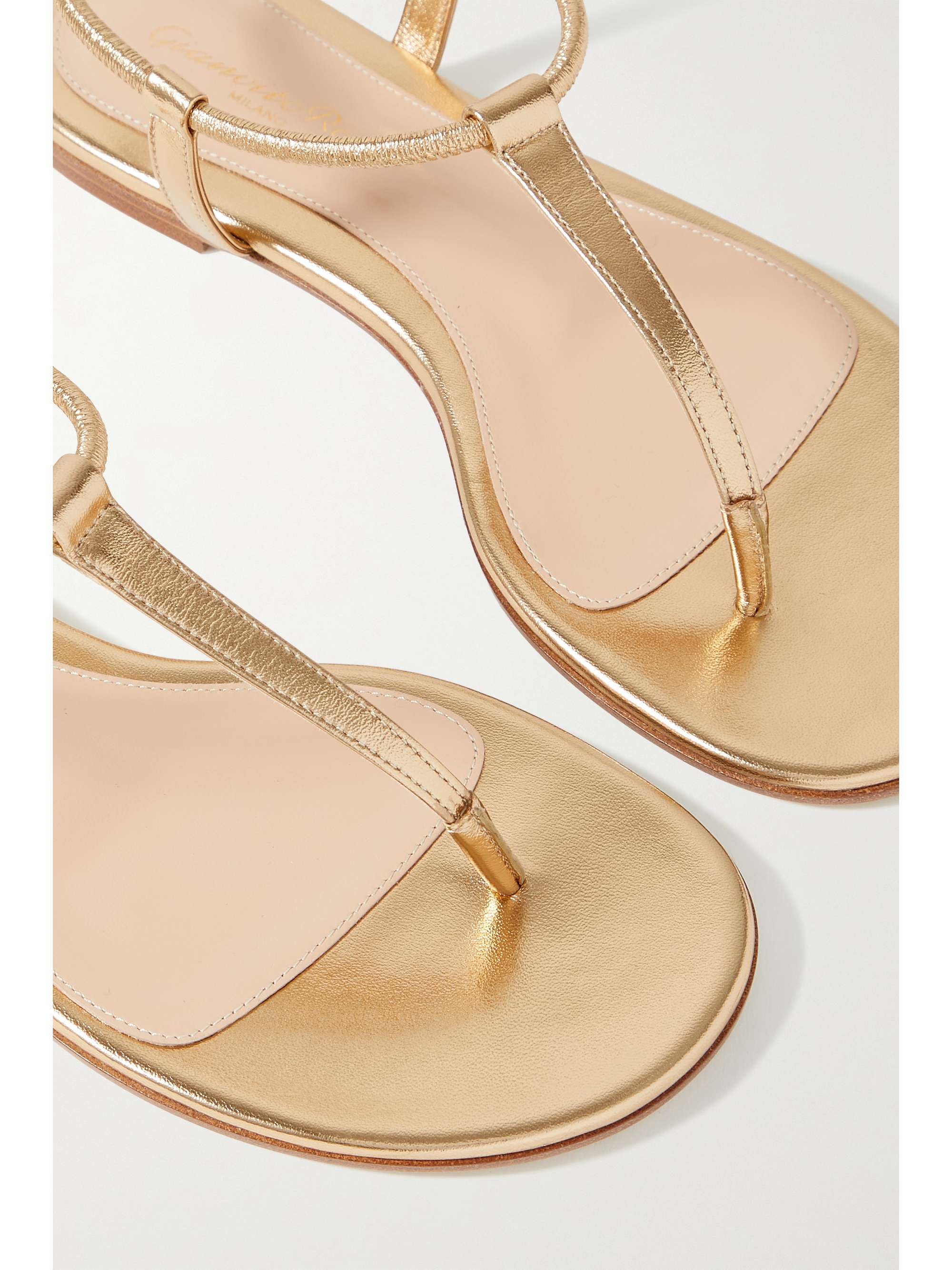 GIANVITO ROSSI Jaey metallic leather sandals