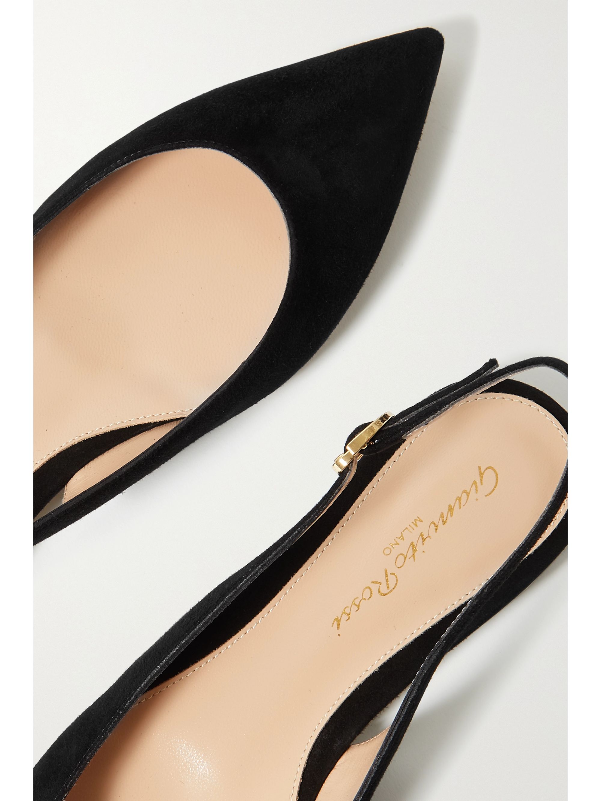 gianvito rossi anna leather slingback flats