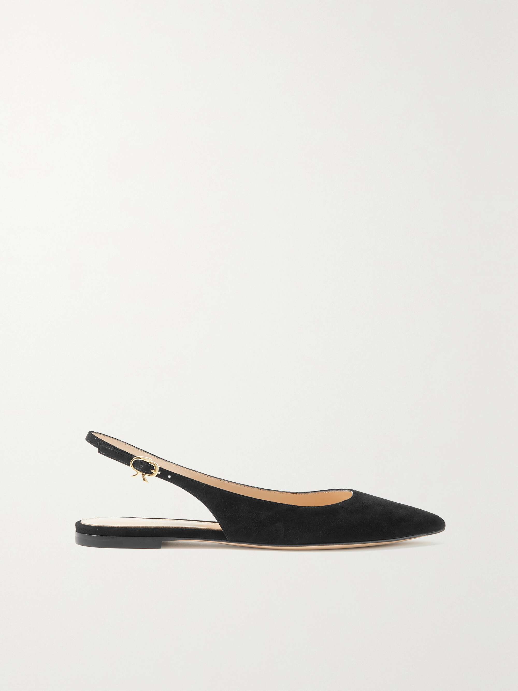 GIANVITO ROSSI Katty suede slingback point-toe flats | NET-A-PORTER