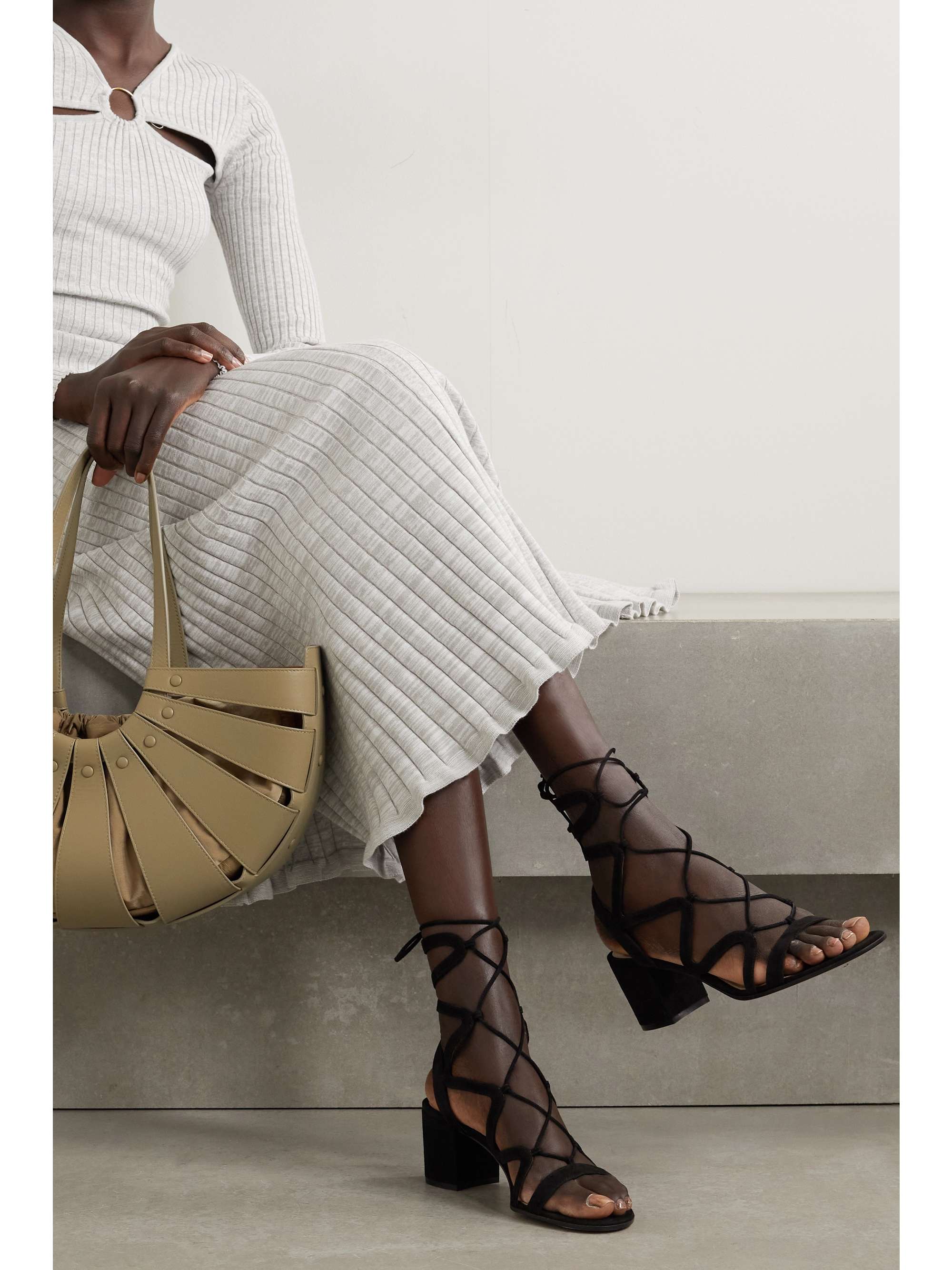 GIANVITO ROSSI Artemis 60 lace-up suede sandals