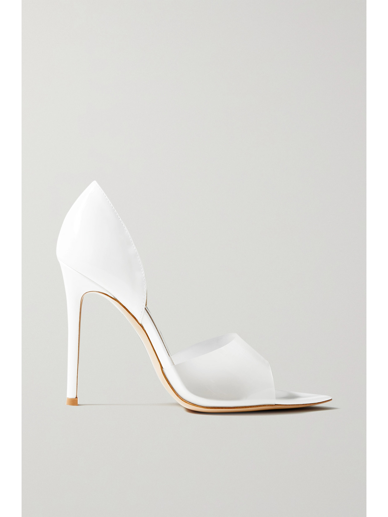 GIANVITO ROSSI BREE 105 PVC-TRIMMED PATENT-LEATHER PUMPS