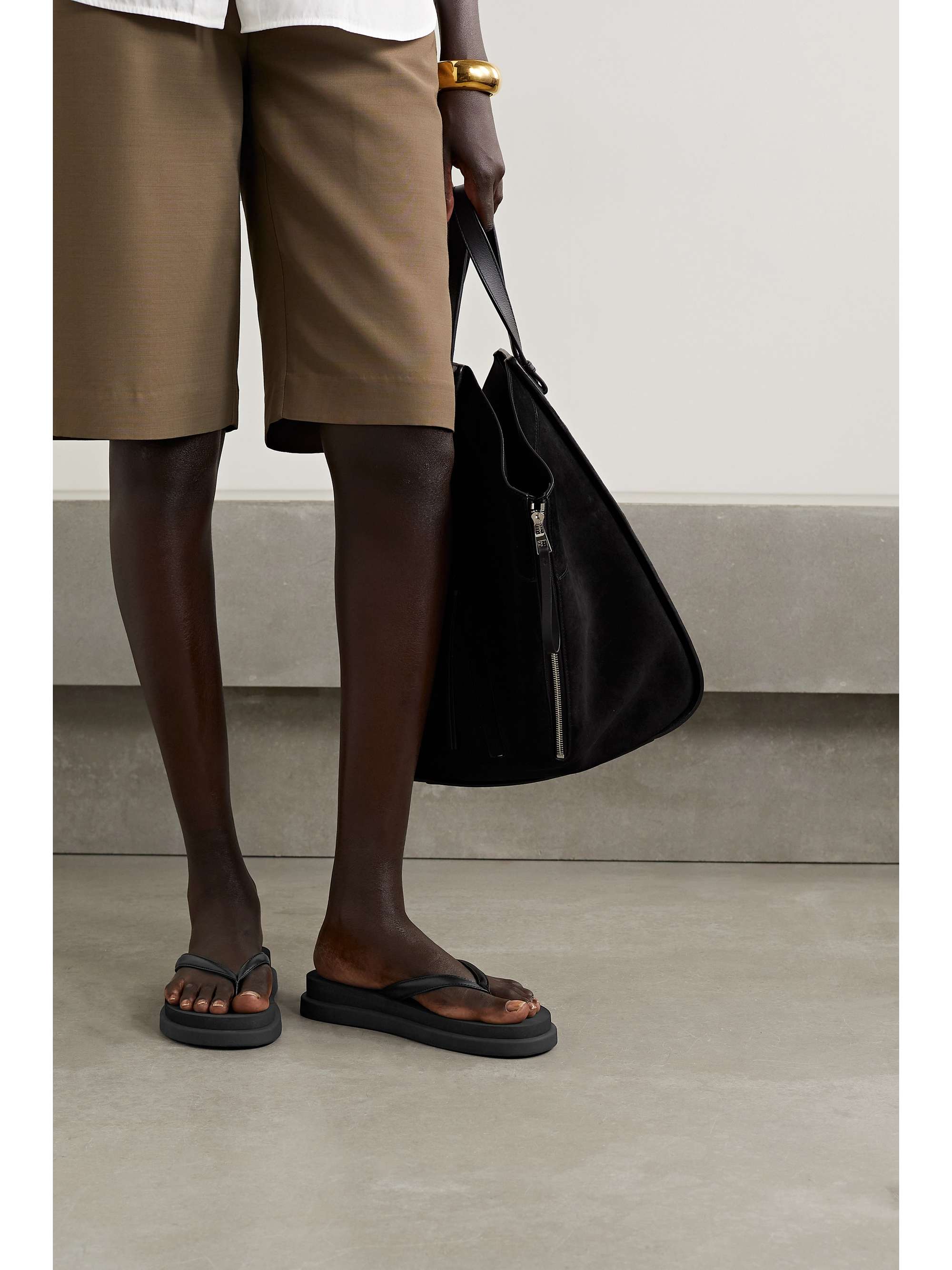 leather platform flip flops