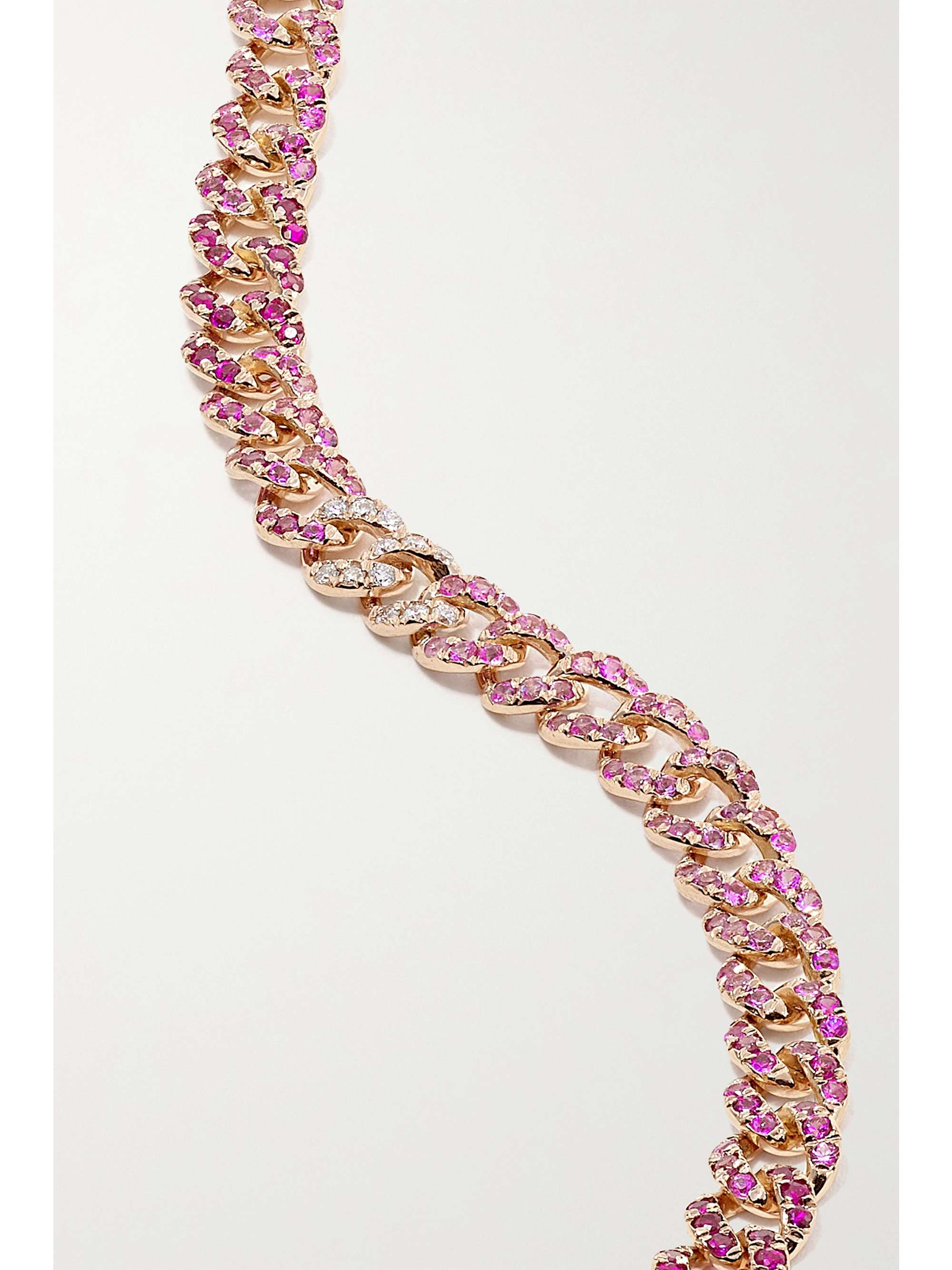 SHAY 18-karat rose gold sapphire and diamond anklet