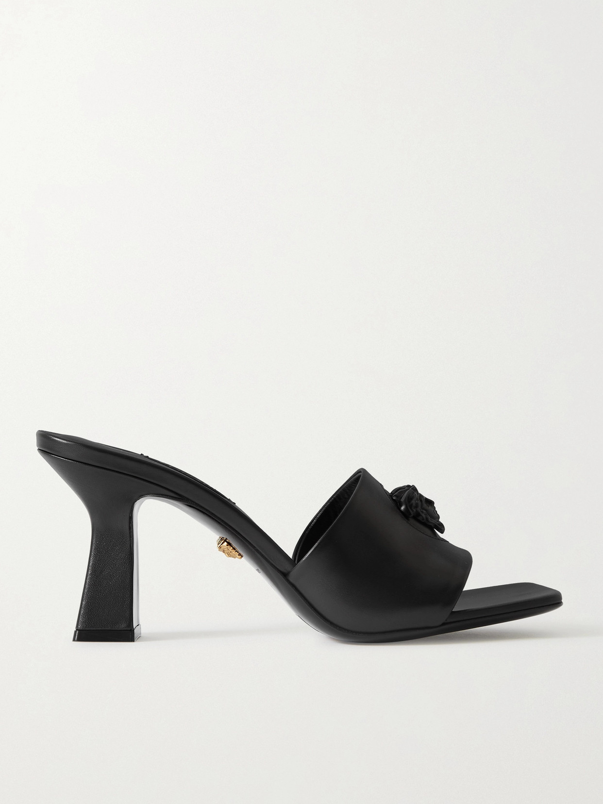 Versace - Logo-embellished Leather Mules - Black