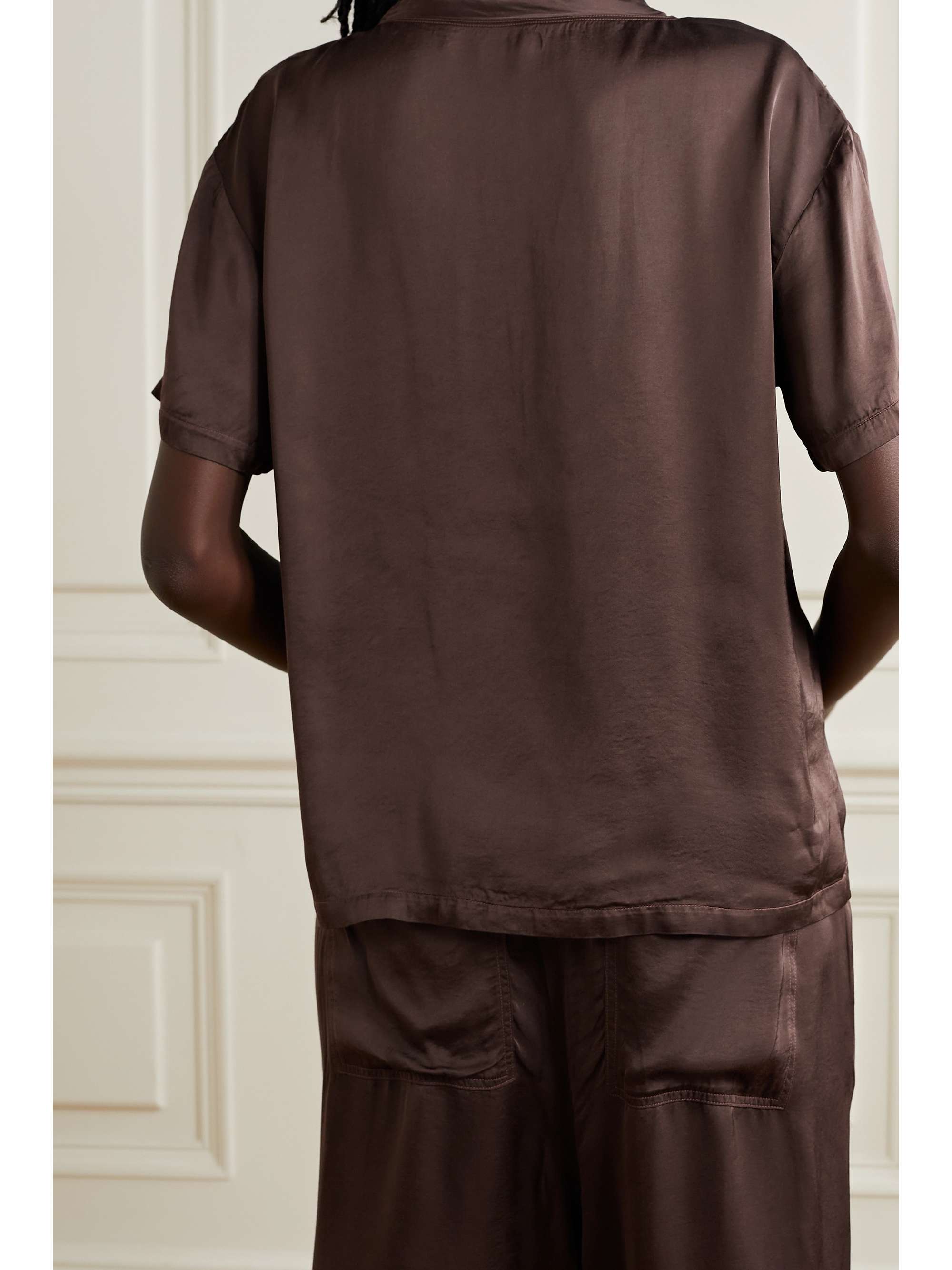 NILI LOTAN Brady satin T-shirt