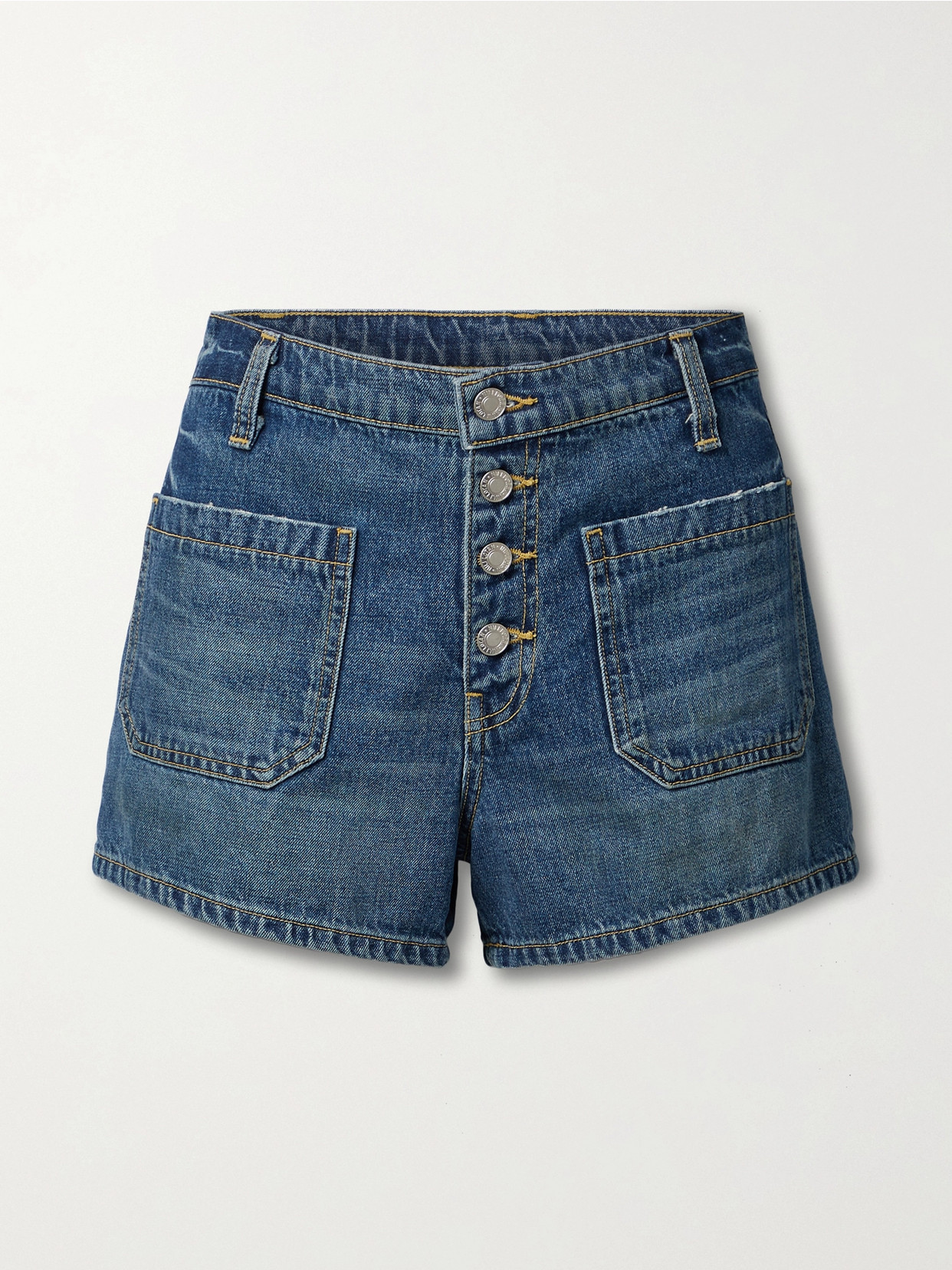 NILI LOTAN Mollie distressed denim shorts 【関税なし】 32539213_5?w=400
