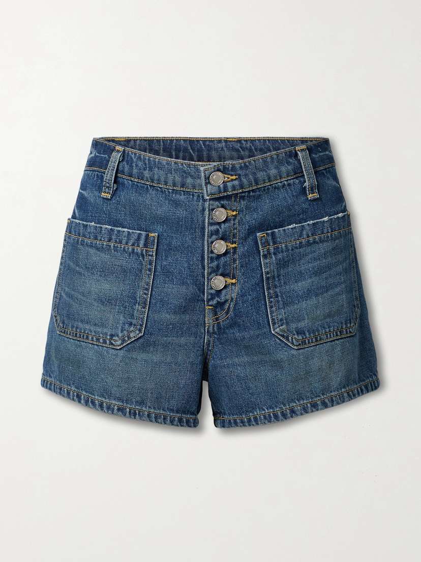 Nili Lotan Harley Distressed Denim Shorts