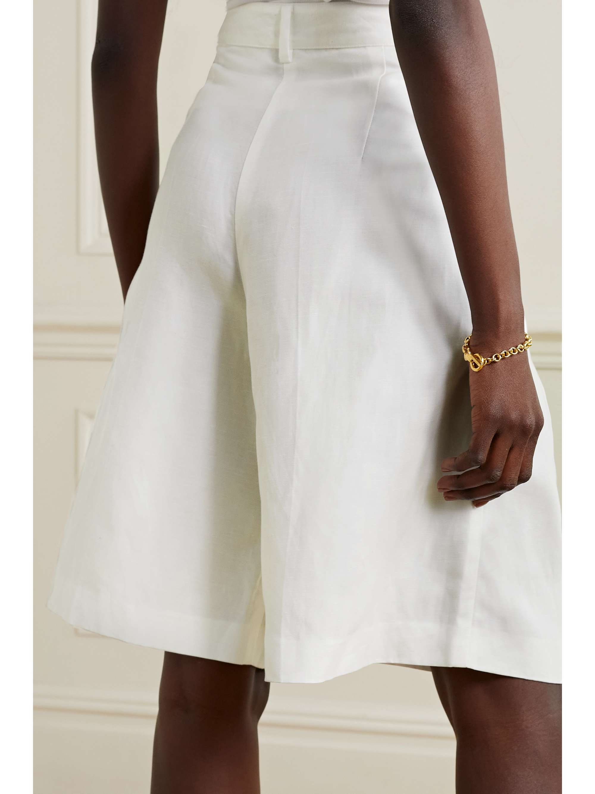NILI LOTAN Camden pleated Lyocell-blend twill shorts
