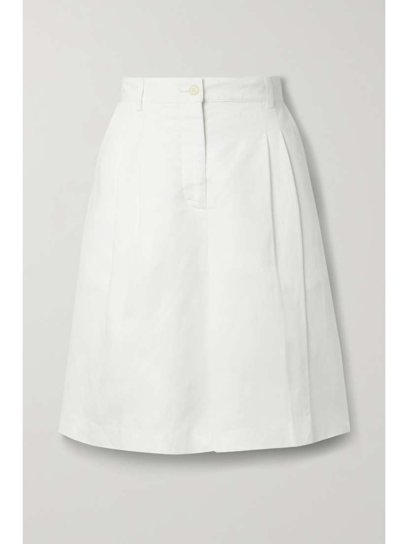 Nili Lotan Camden Pleated Lyocell-blend Twill Shorts