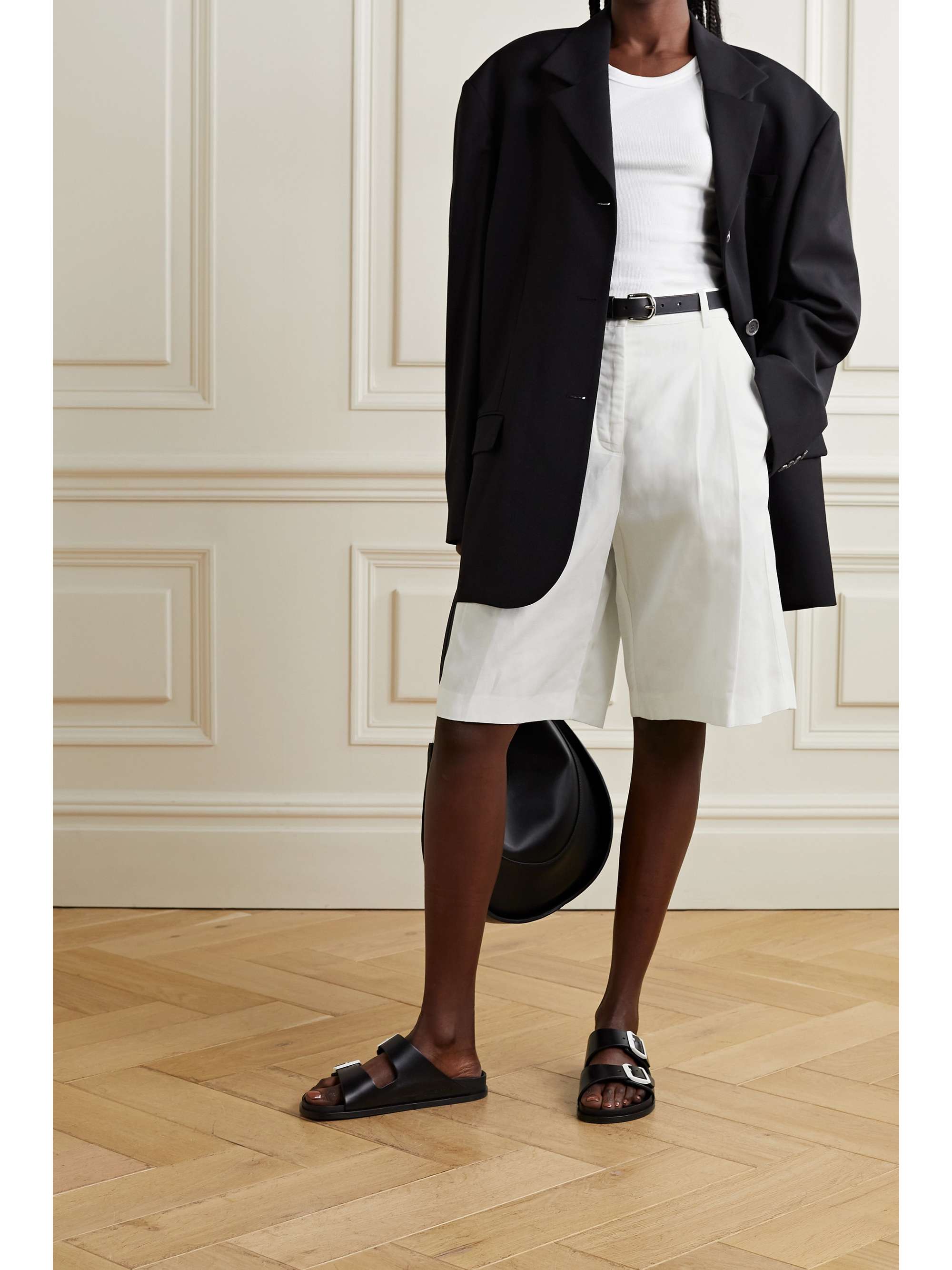 NILI LOTAN Camden pleated Lyocell-blend twill shorts