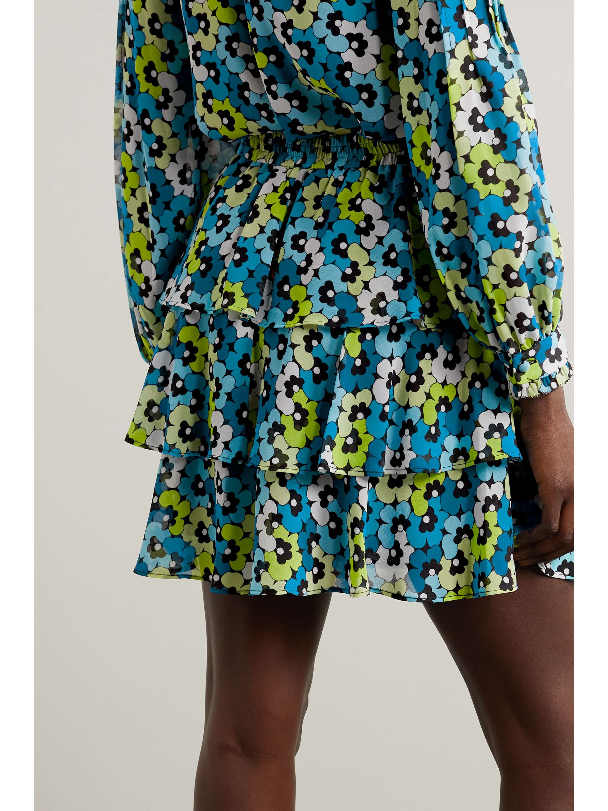 MICHAEL MICHAEL KORS Tiered floral-print crepe mini skirt