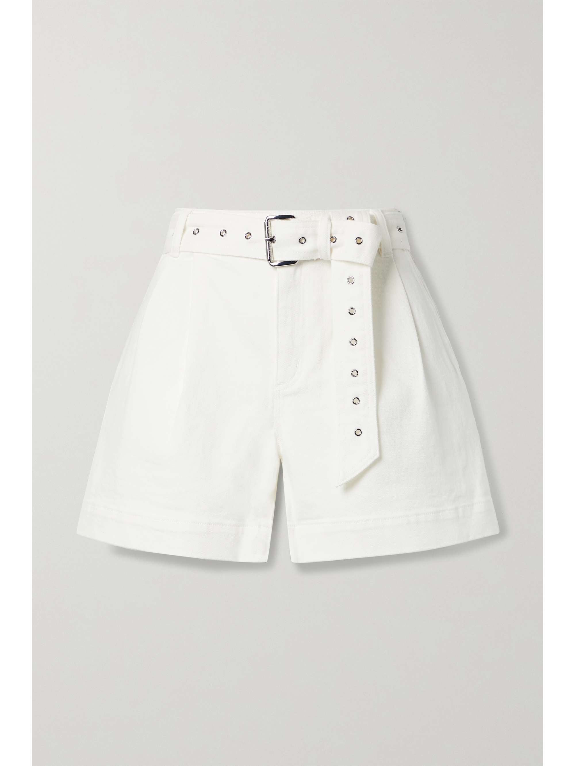 white denim shorts
