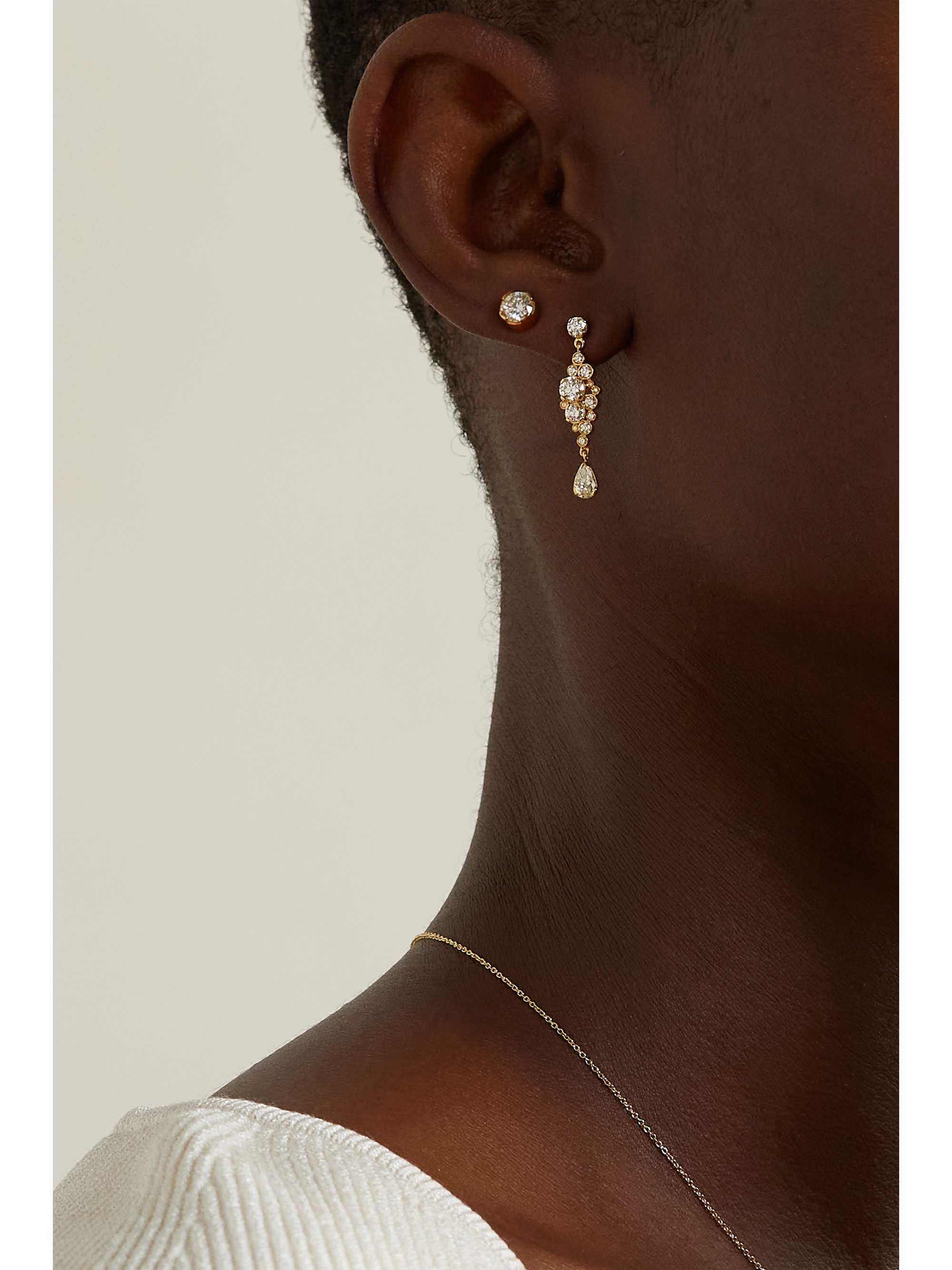 SOPHIE BILLE BRAHE Splash 18-karat gold diamond single earring
