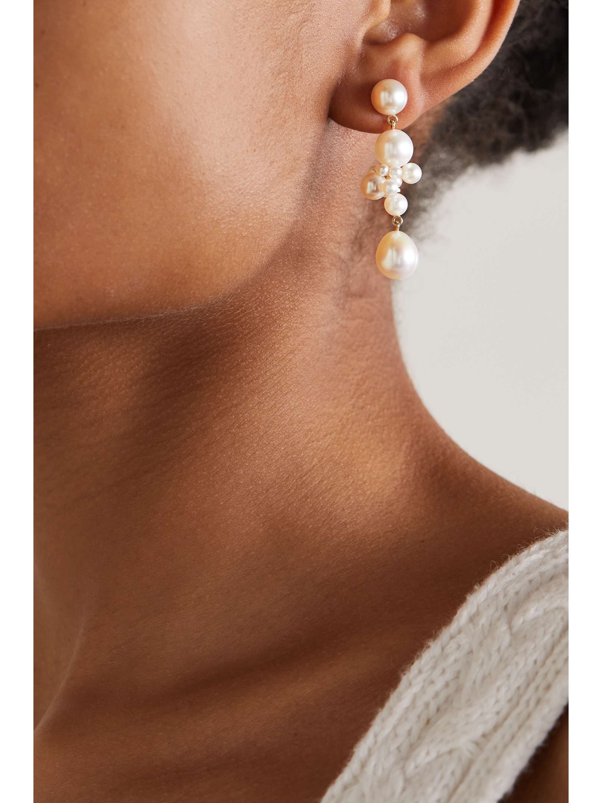 SOPHIE BILLE BRAHE Perle Splash 14-karat gold pearl single earring