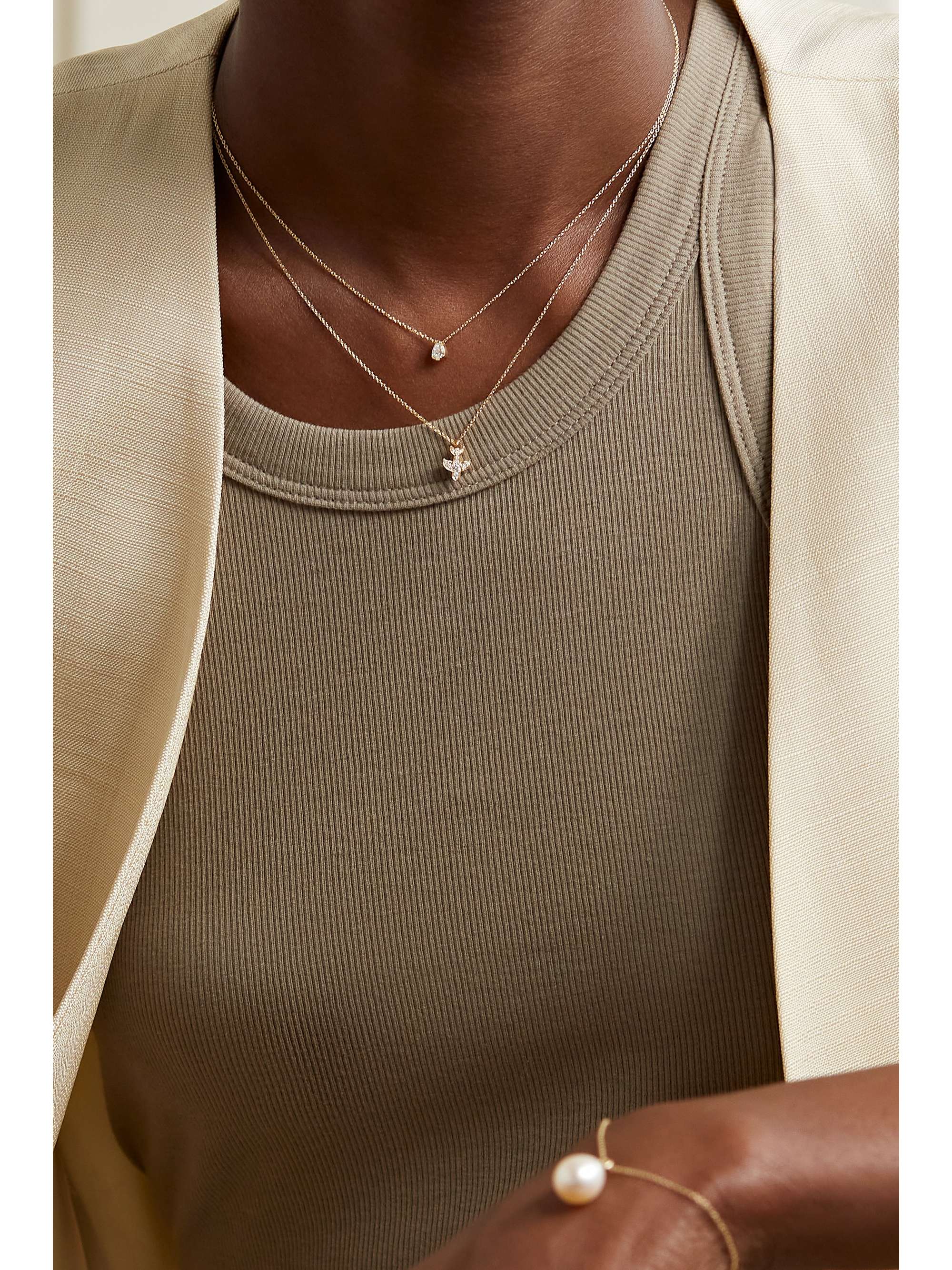 SOPHIE BILLE BRAHE Goutte 18-karat gold diamond necklace