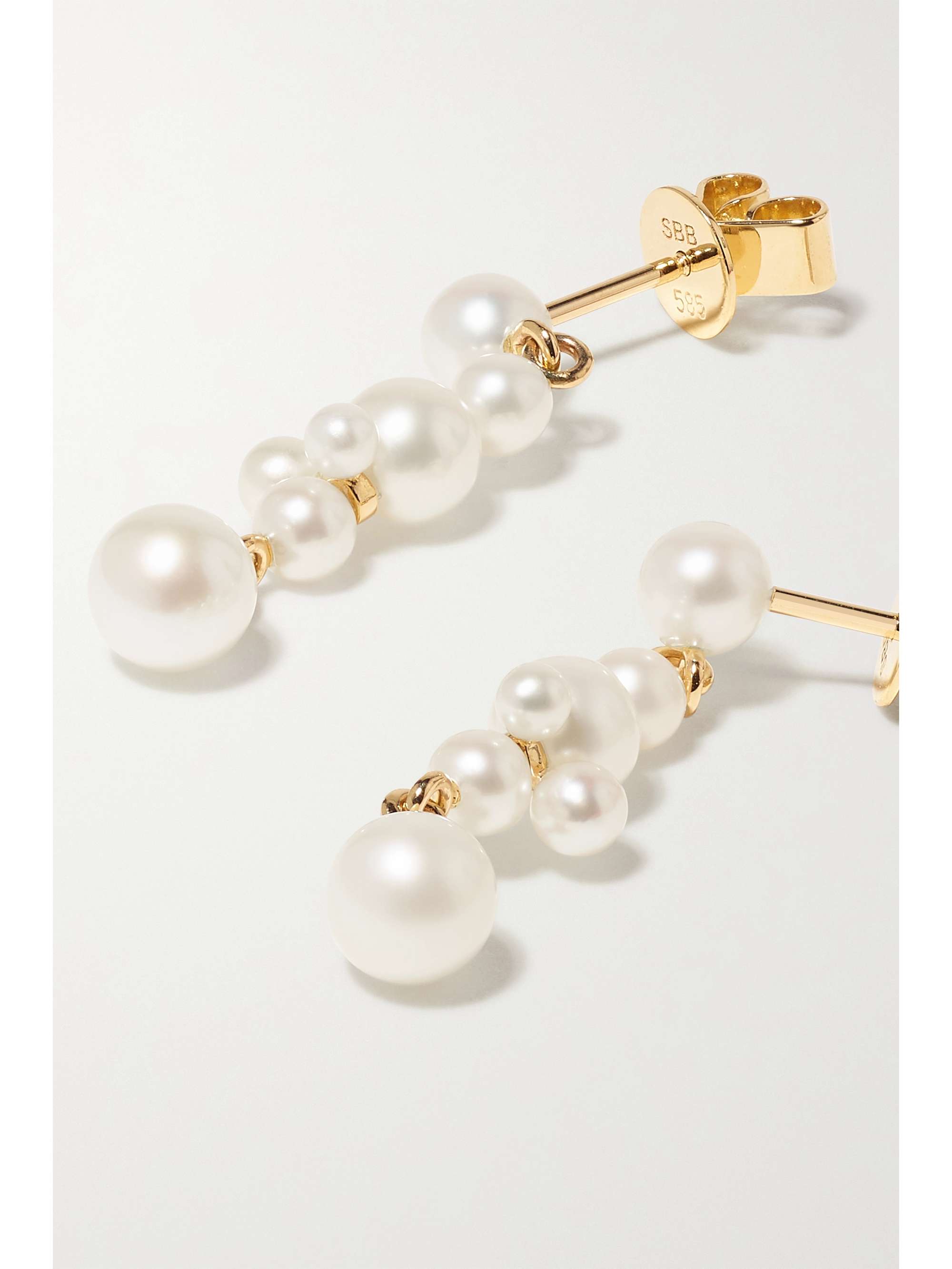 SOPHIE BILLE BRAHE Holly Splash 14-karat gold pearl earrings