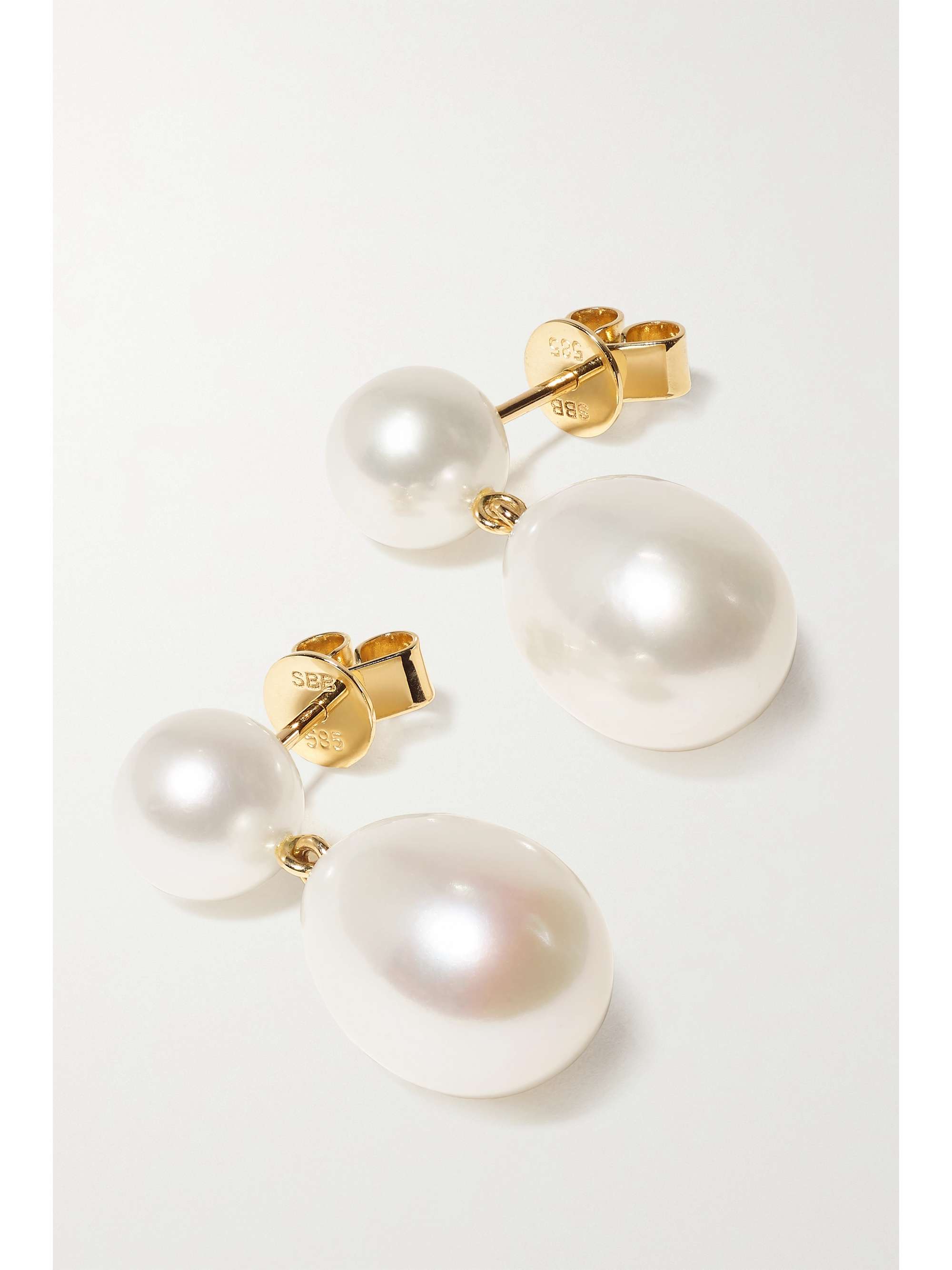 SOPHIE BILLE BRAHE Grand Venus L'Eau 14-karat gold pearl earrings