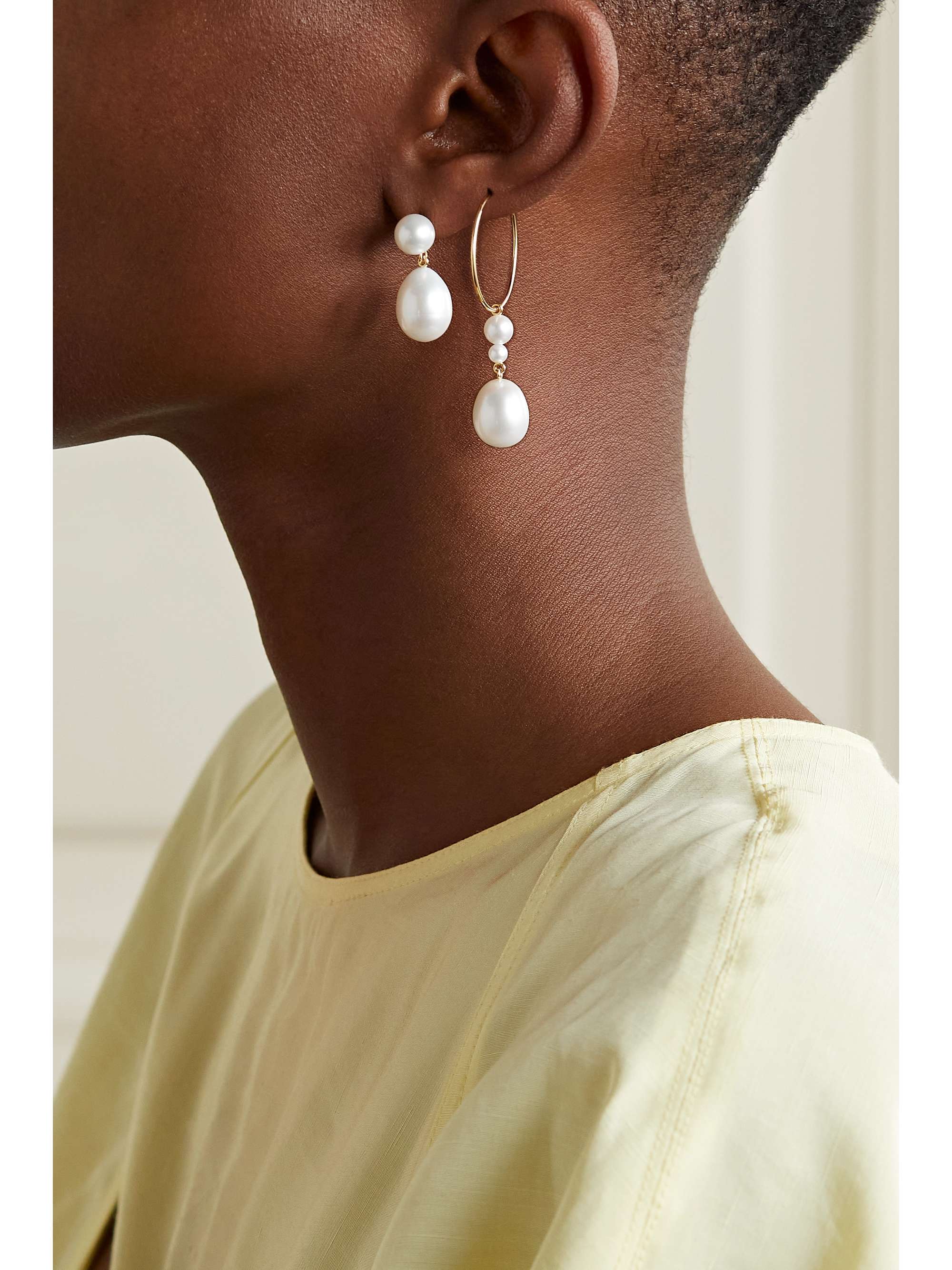 SOPHIE BILLE BRAHE Grand Venus L'Eau 14-karat gold pearl earrings