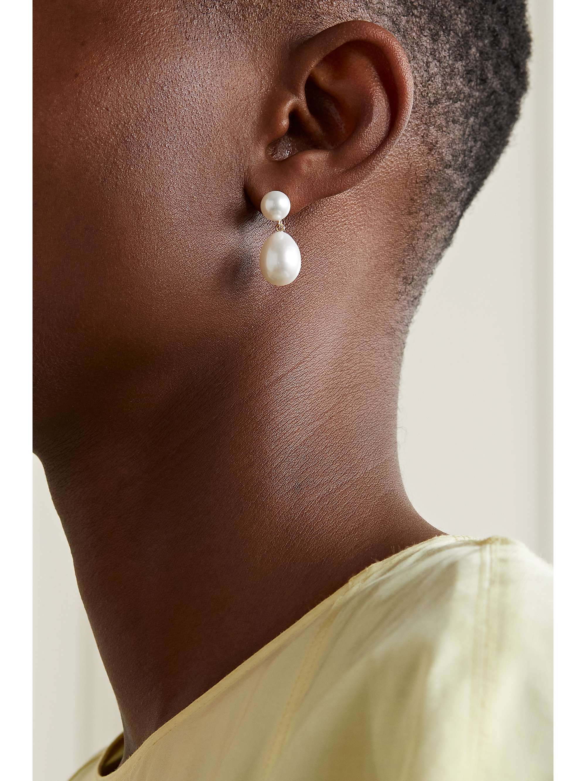 SOPHIE BILLE BRAHE Grand Venus L'Eau 14-karat gold pearl earrings