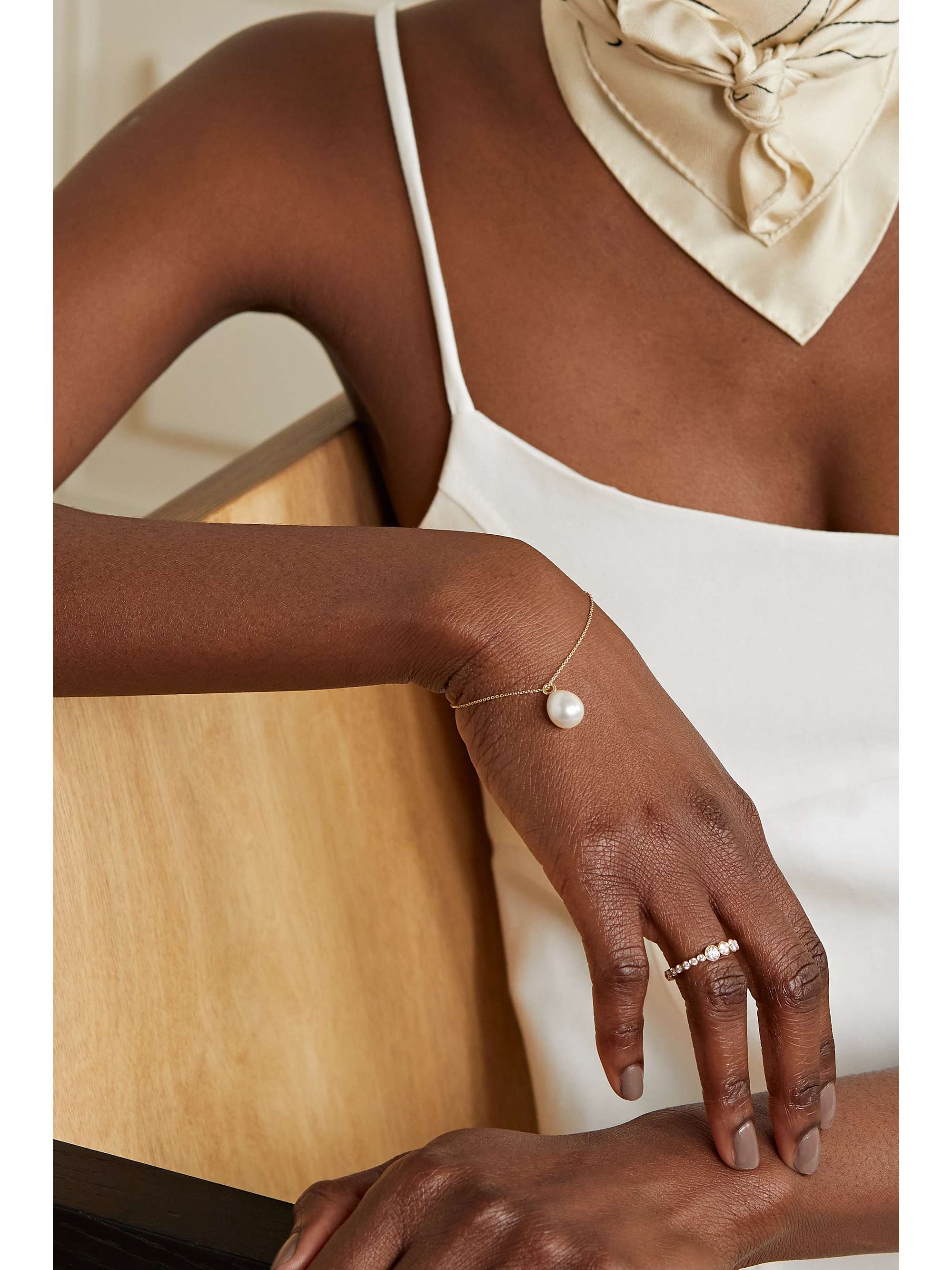 SOPHIE BILLE BRAHE L'Eau 14-karat gold pearl bracelet
