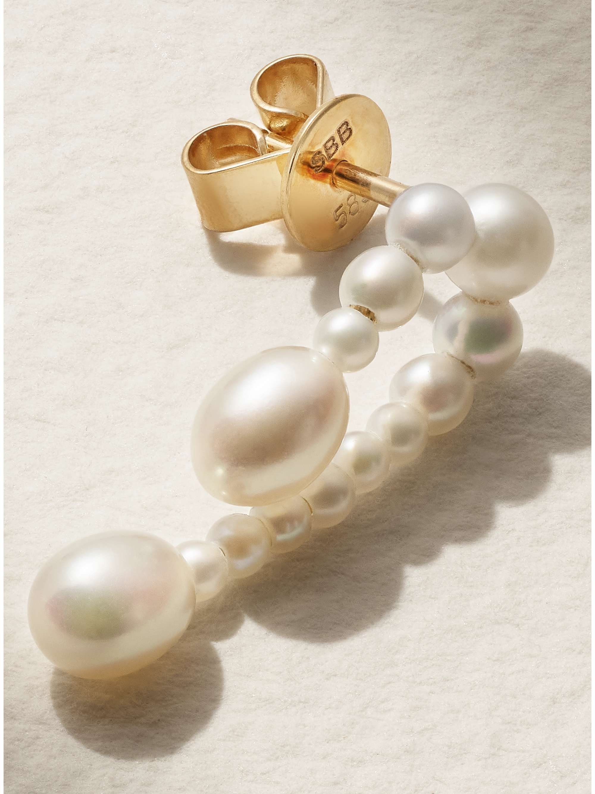 SOPHIE BILLE BRAHE Petite Splash Nuit 14-karat gold pearl single earring