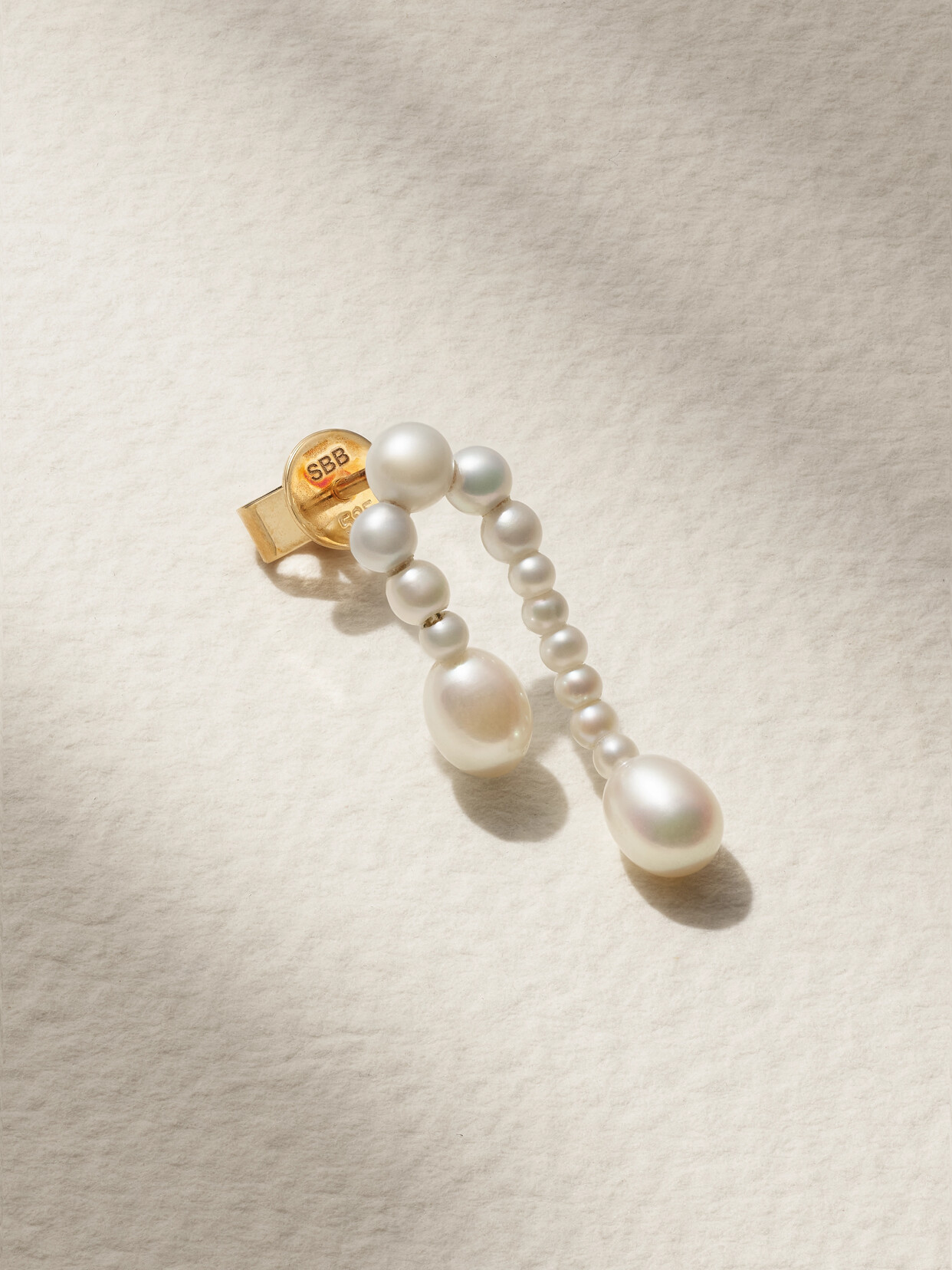 SOPHIE BILLE BRAHE PETITE SPLASH NUIT 14-KARAT GOLD PEARL SINGLE EARRING