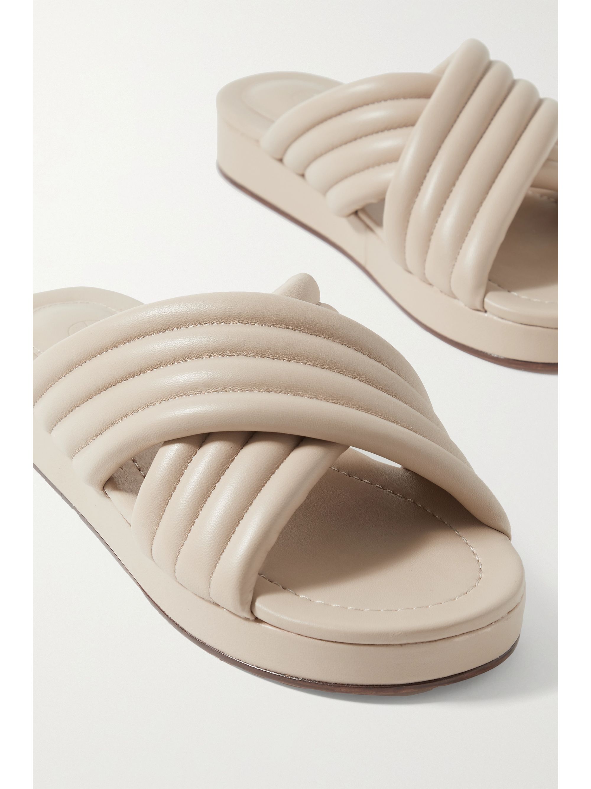 porte & paire quilted leather slides